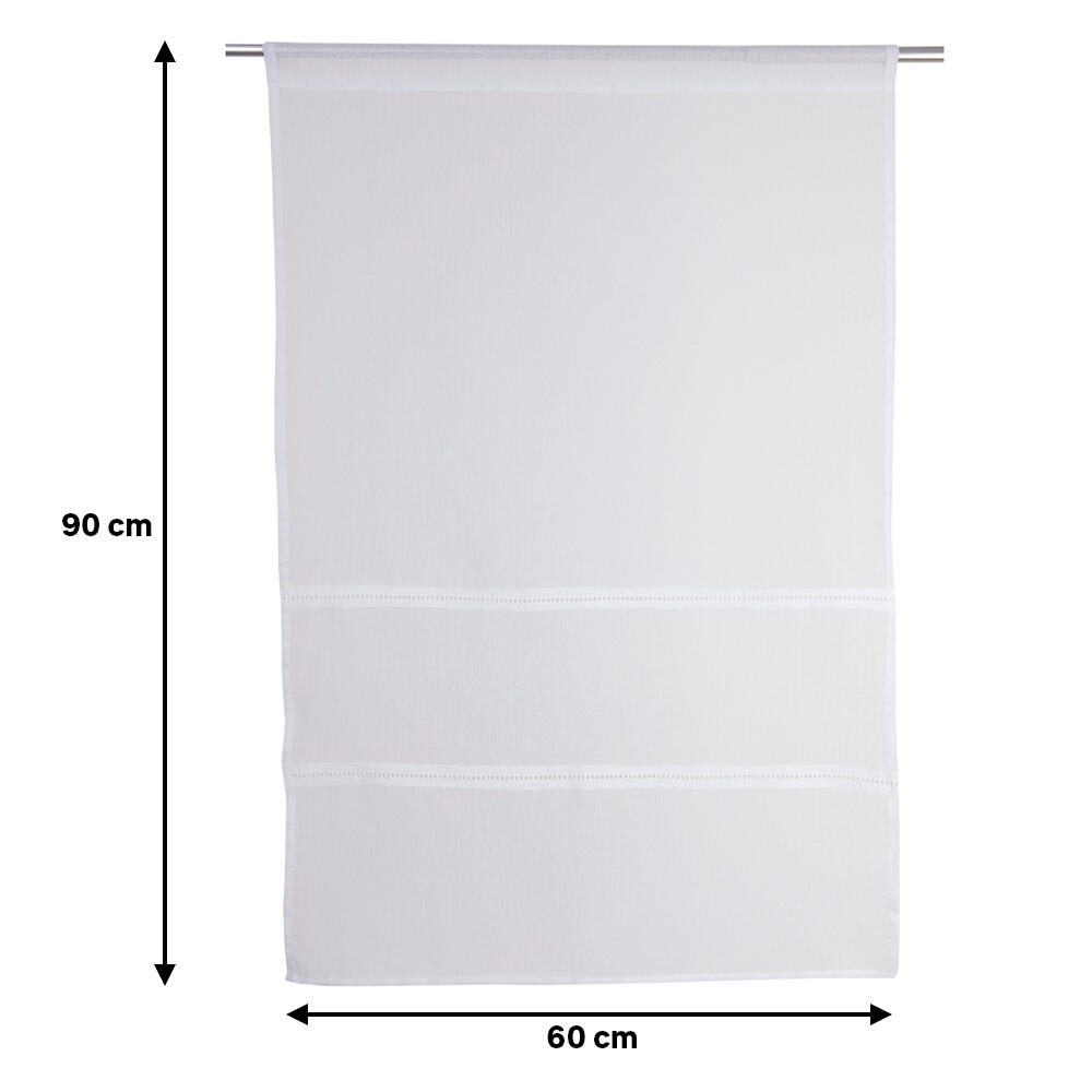 2 Visillos tendina pasabarras Gina poliéster de 60x90cm liso blanco - 2