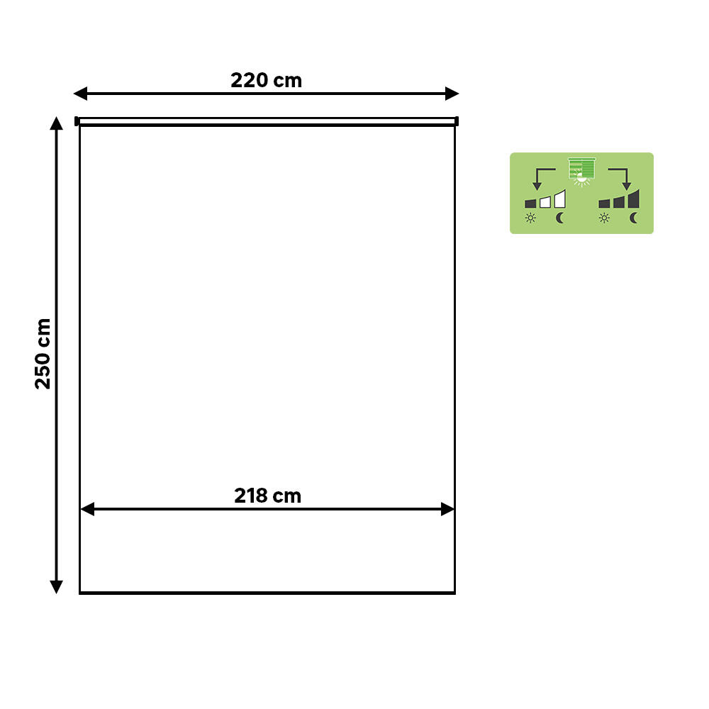 Estor enrollable noche/día  con cadena Top N&D poliéster con líneas gris  de 220x250cm - 2