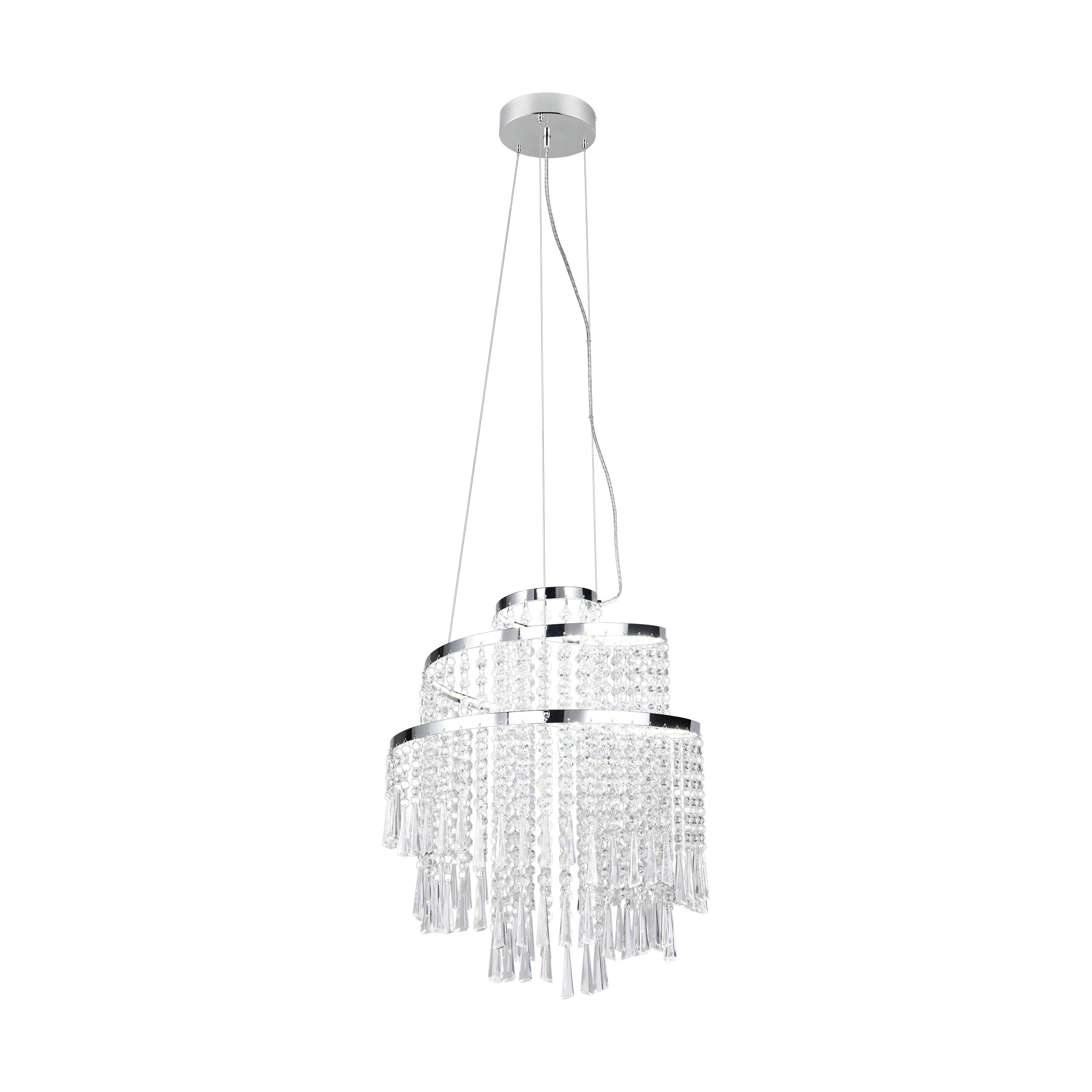 Lampa wisząca srebrna kryształ Pomp LED 4300 LM TRIO LIGHTING INTER