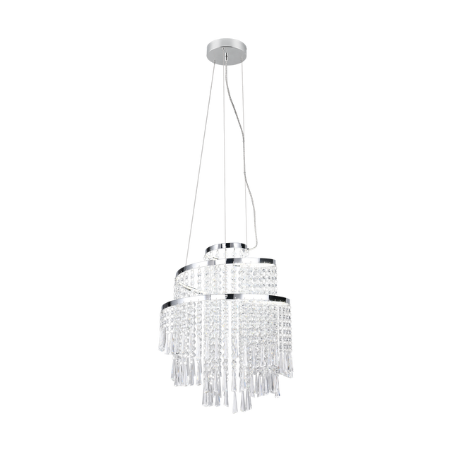 Lampa wisząca srebrna kryształ Pomp LED 4300 LM TRIO LIGHTING INTER