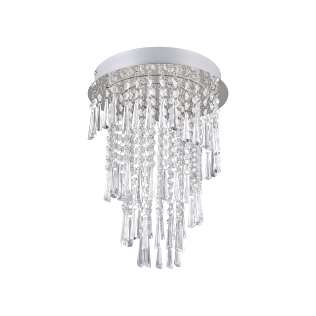 Lampa sufitowa srebrna kryształ Pomp LED 1800 LM TRIO LIGHTING INTER