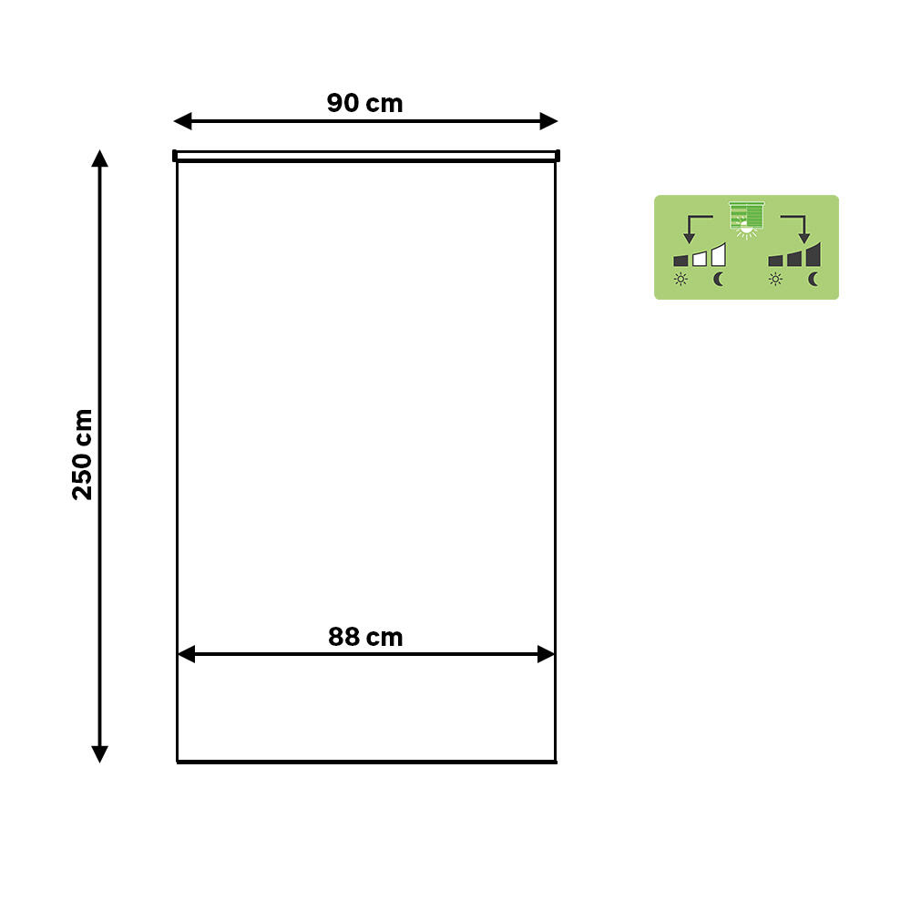 Estor enrollable noche/día térmico con cadena Top Lino poliéster con líneas beige lino  de 90x250cm - 2