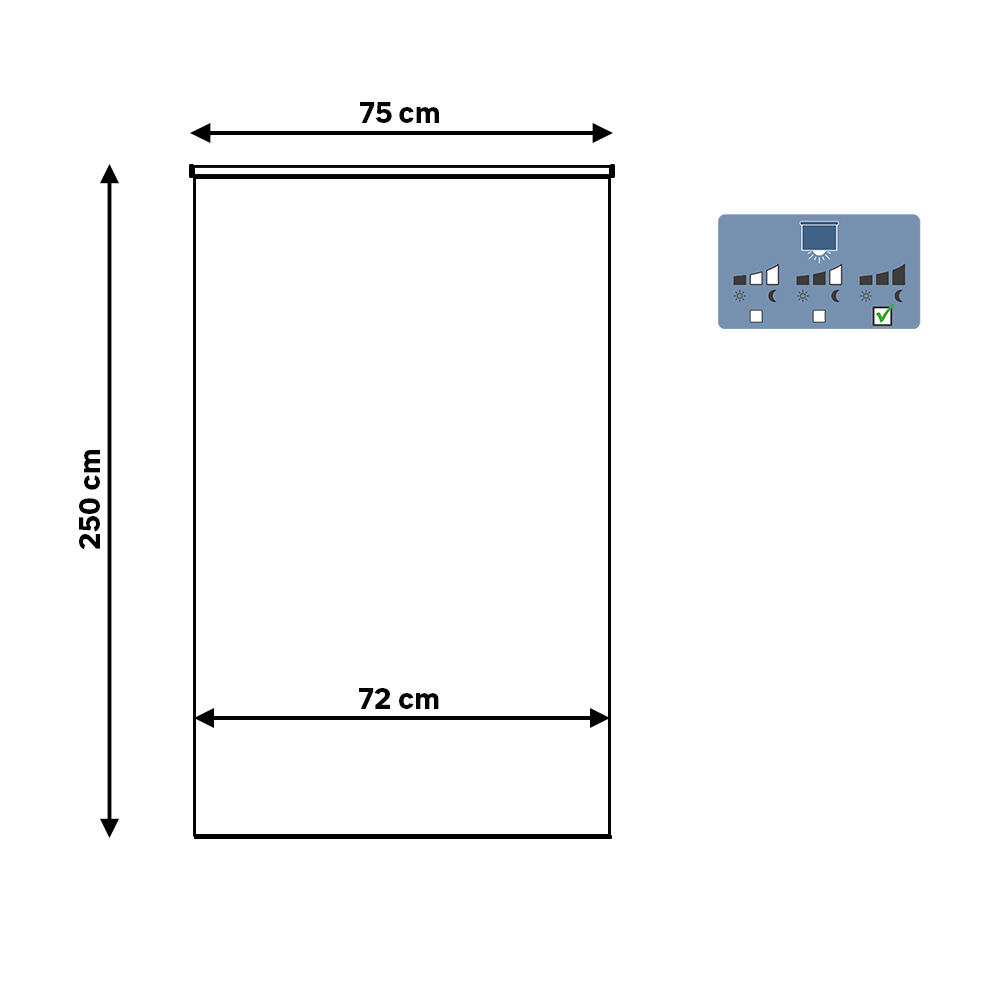 Estore de rolo blackout 75 x 250 cm solpor marfim Inspire - 8