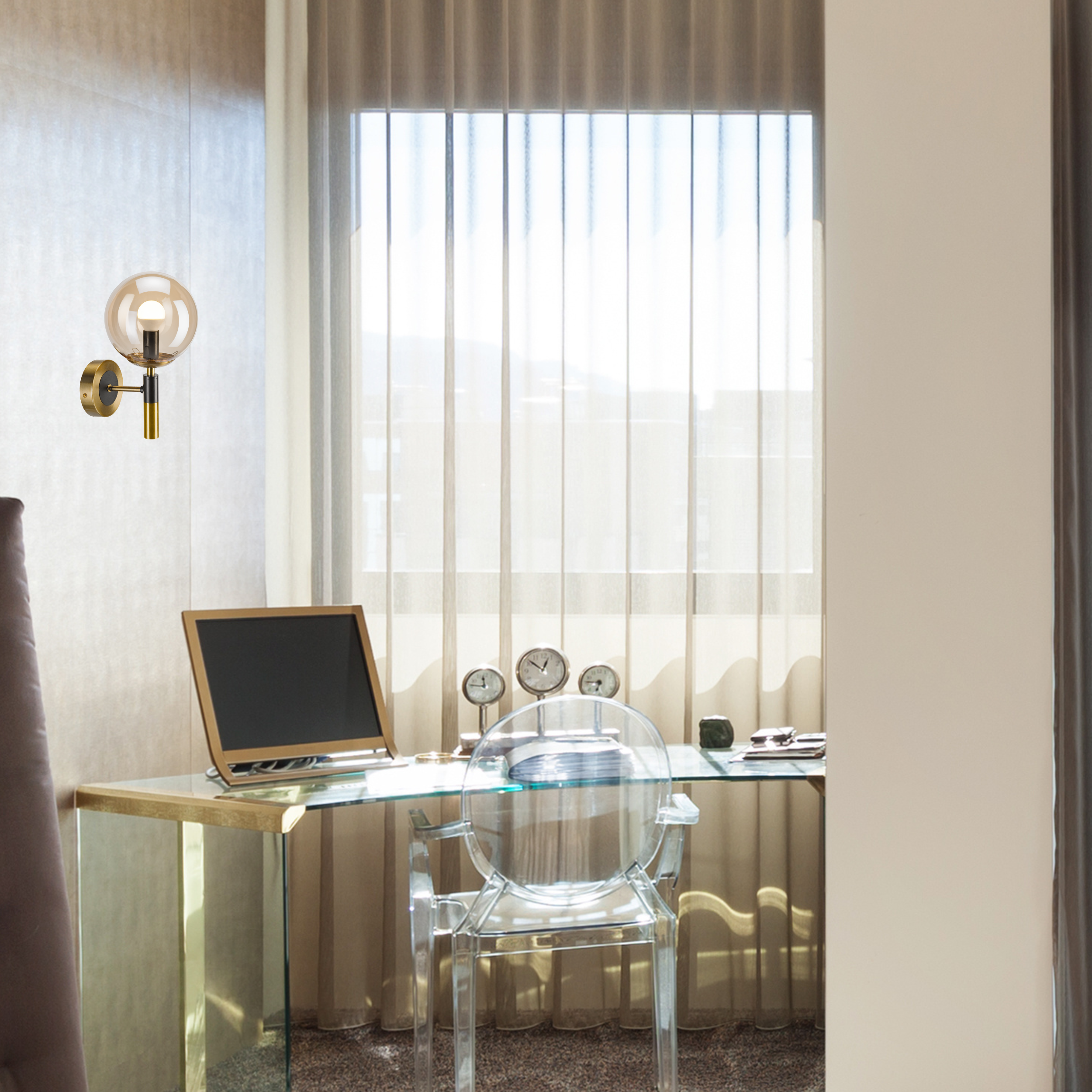 Kinkiet Rollo złoty E14 Lamkur - 3