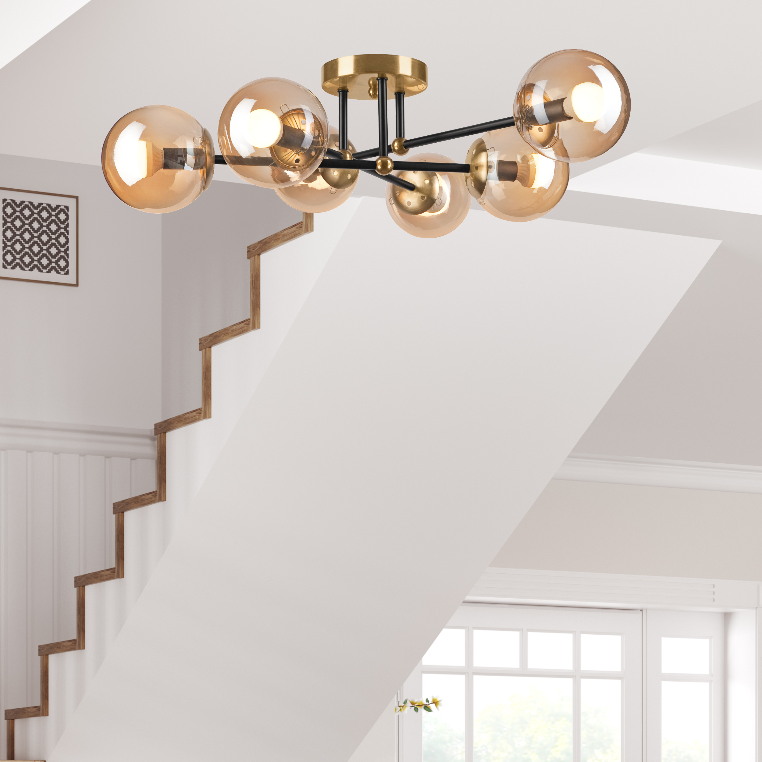 Lampa sufitowa Malena czarna 6 x E14 Lamkur - 3