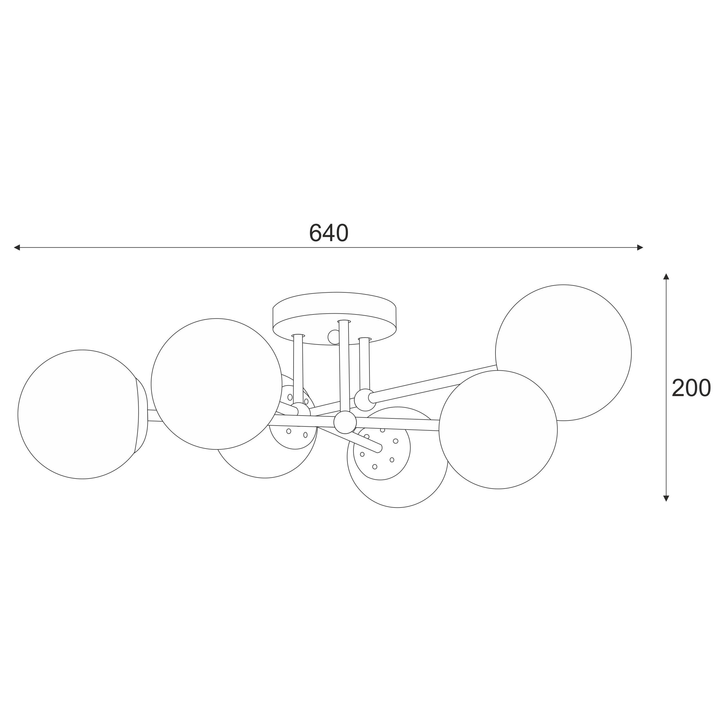 Lampa sufitowa Malena czarna 6 x E14 Lamkur - 4