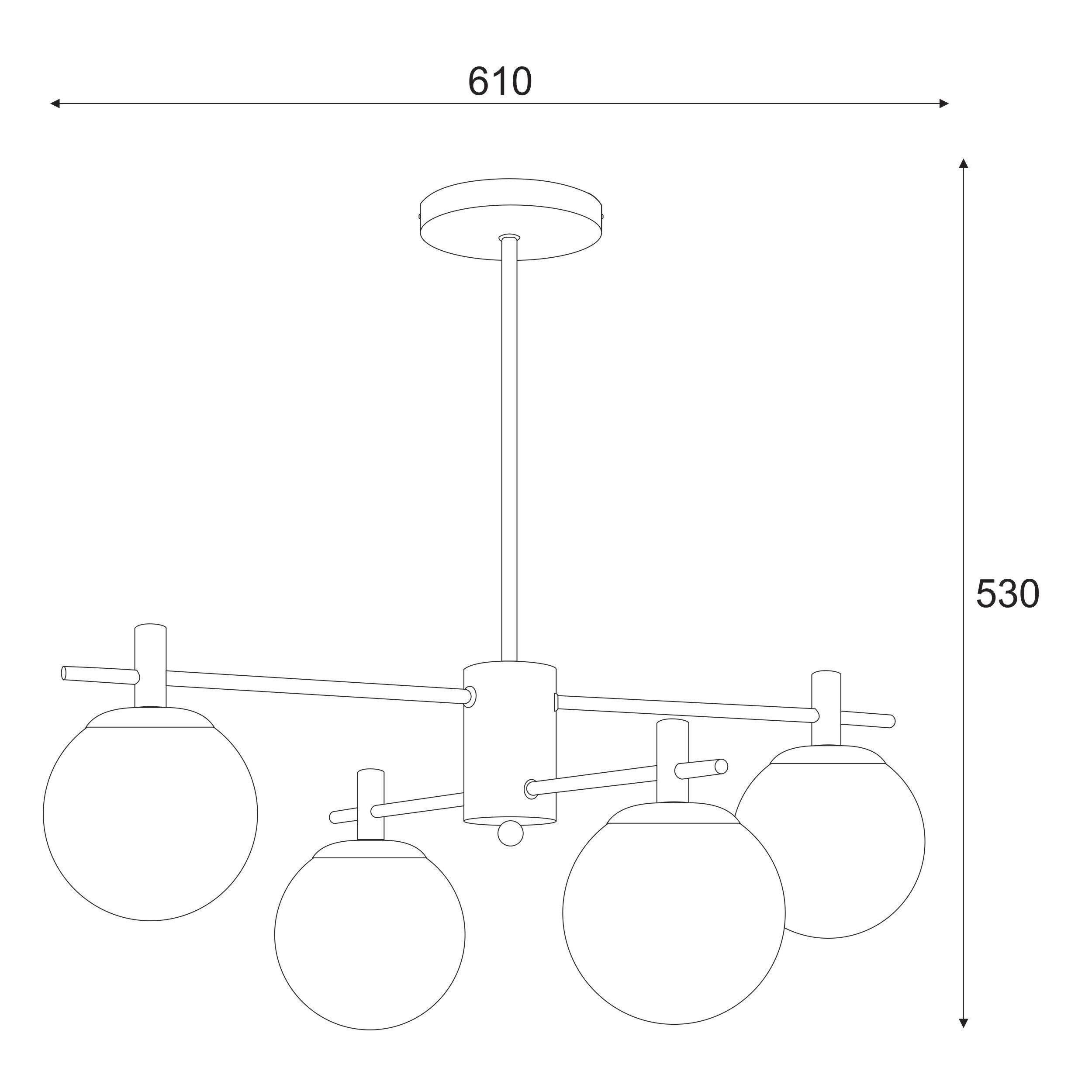 Lampa wisząca Lilou złota 4 x E14 Lamkur - 5