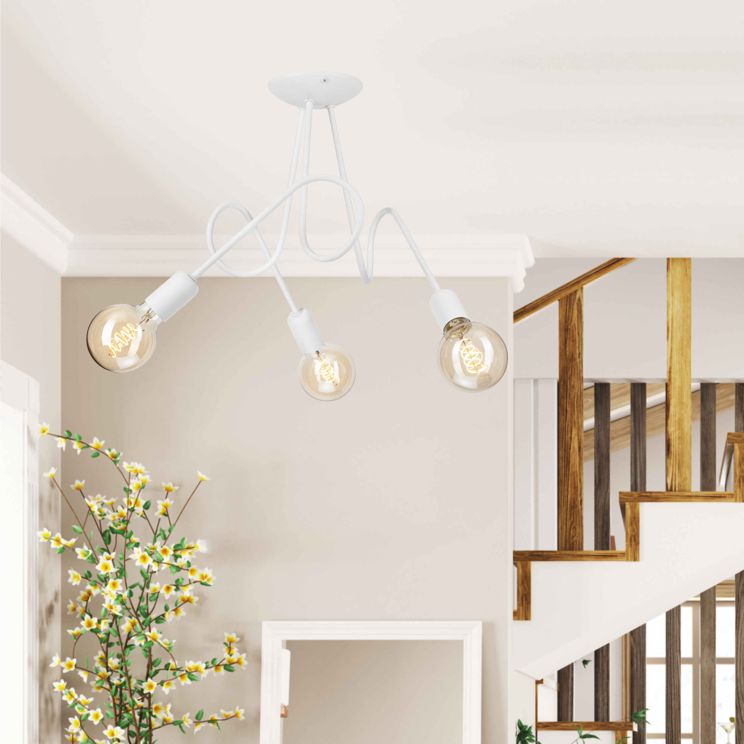 Lampa sufitowa Lizzy biała 3 x E27 Lamkur - 2