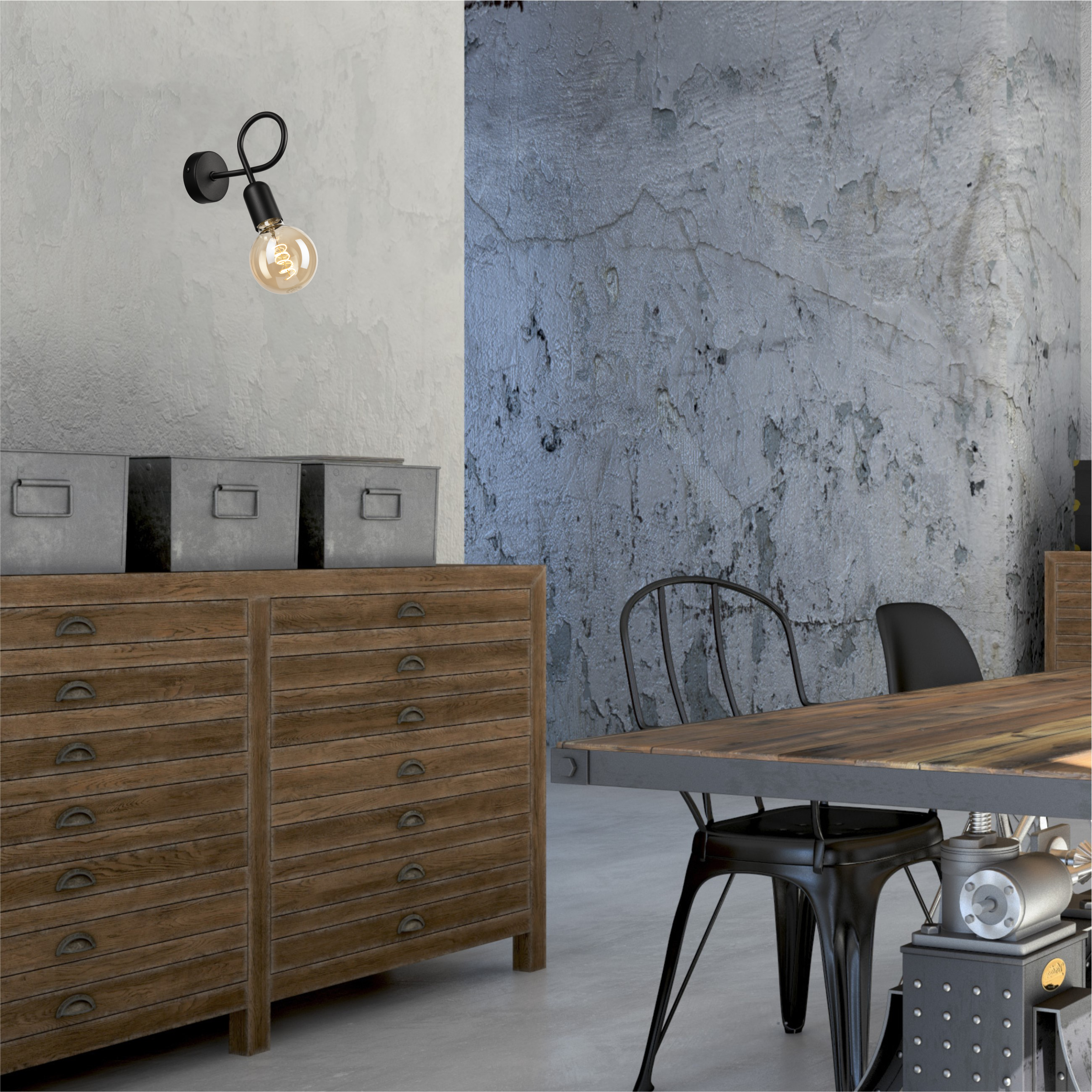 Kinkiet Lizzy czarny E27 Lamkur - 2