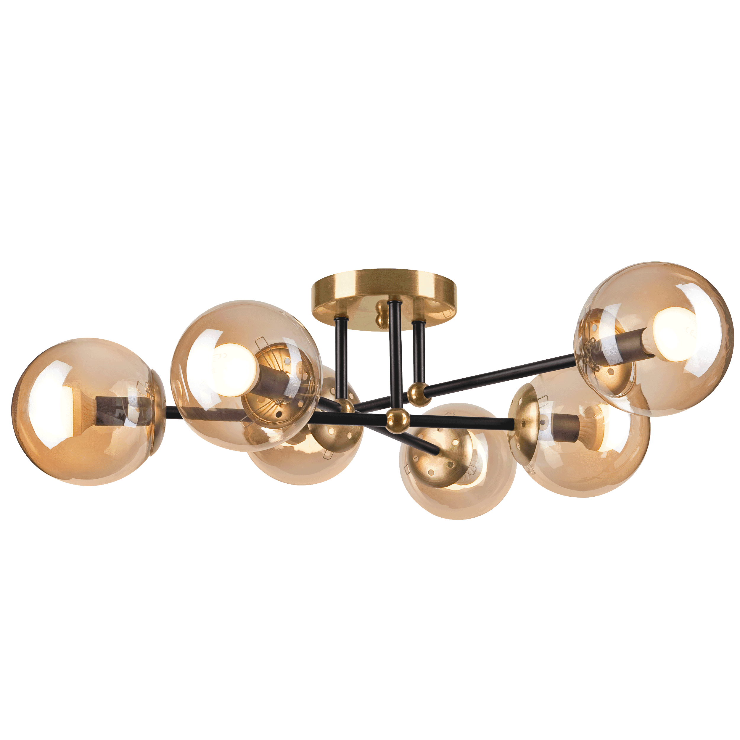 Lampa sufitowa Malena czarna 6 x E14 Lamkur - 5