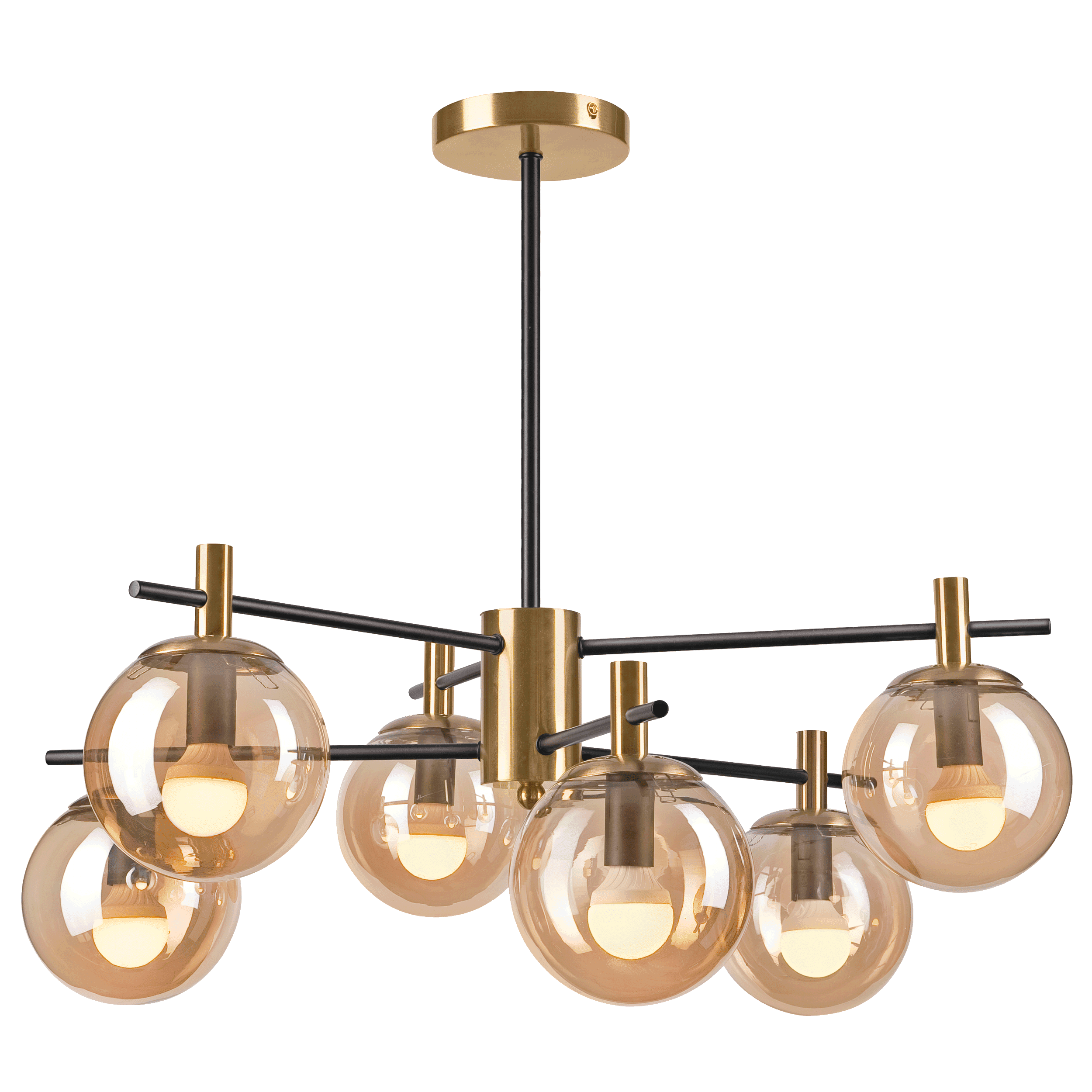Lampa wisząca Lilou złota 6 x E14 Lamkur - 3