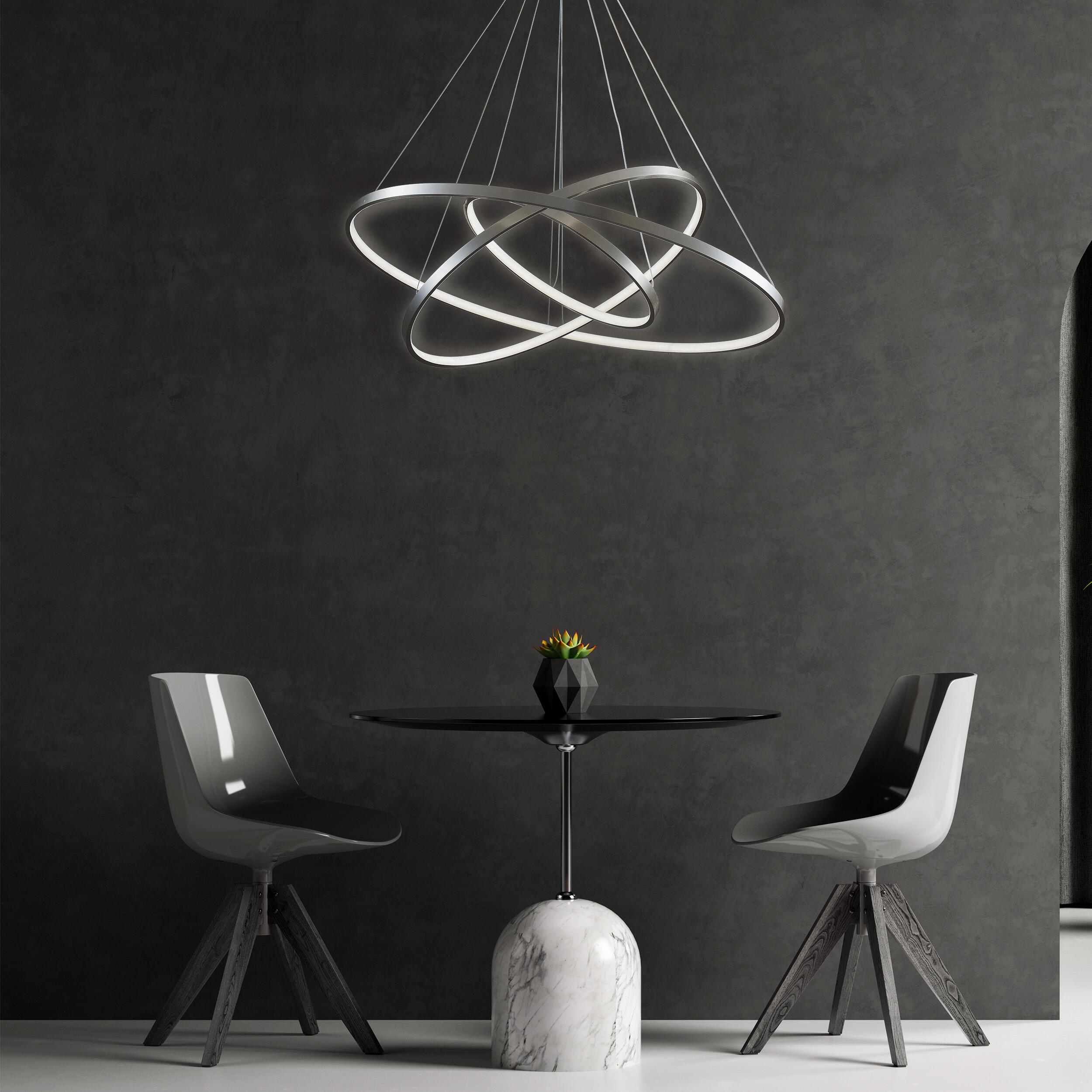 Lampa wisząca Lea 8000 lm 80 cm nikiel LED Sanico - 6