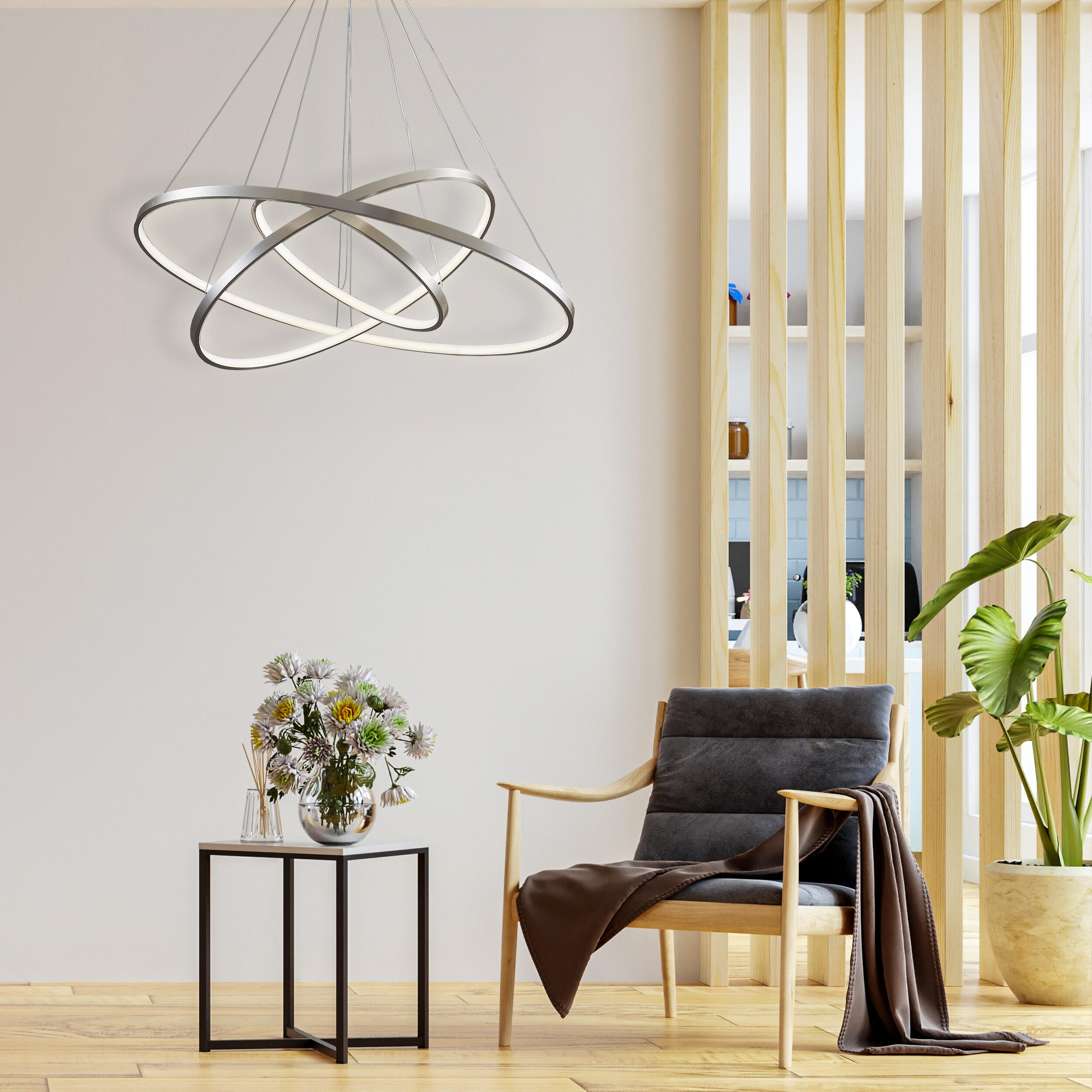 Lampa wisząca Lea 8000 lm 80 cm nikiel LED Sanico - 5
