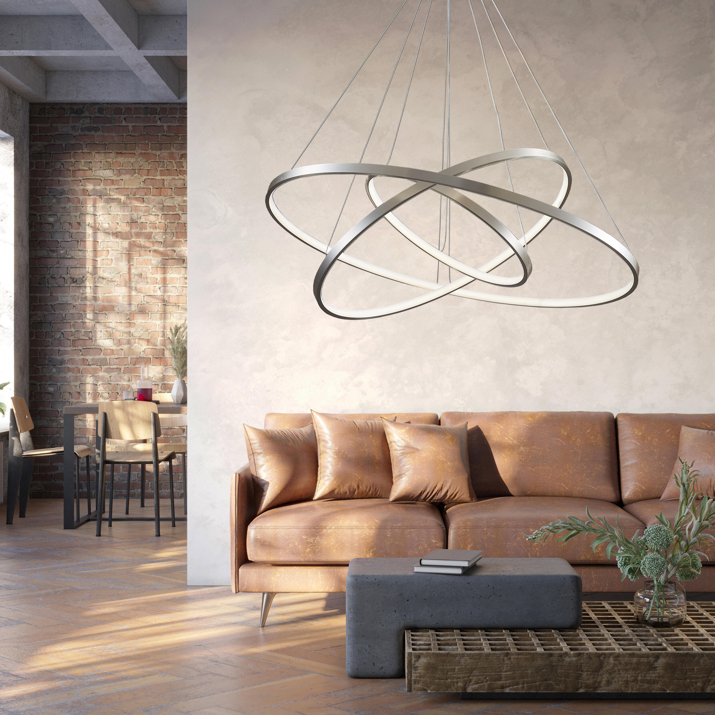 Lampa wisząca Lea 8000 lm 80 cm nikiel LED Sanico - 2