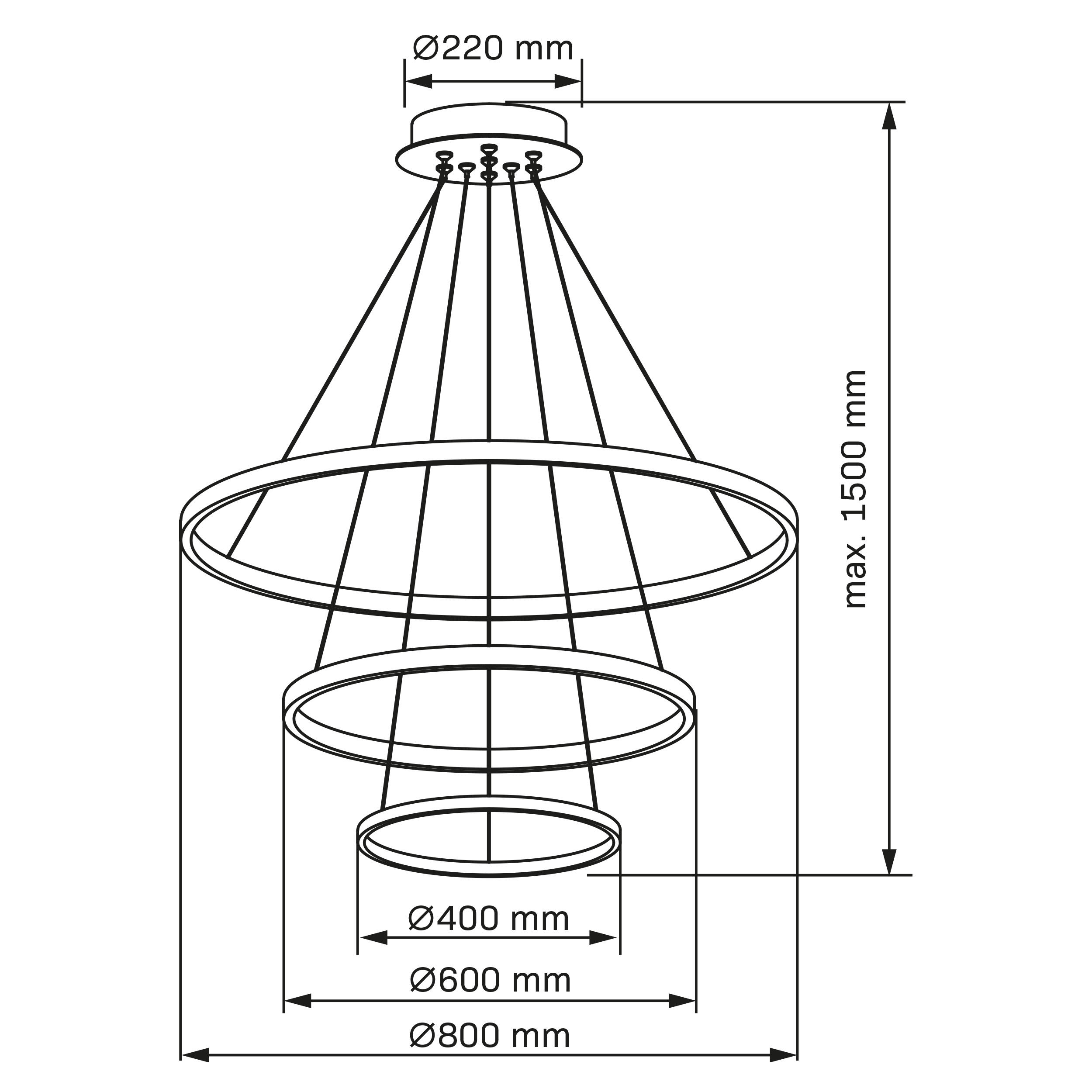 	
Lampa wisząca Lea 12000 lm 80 cm czarna LED Sanico - 10