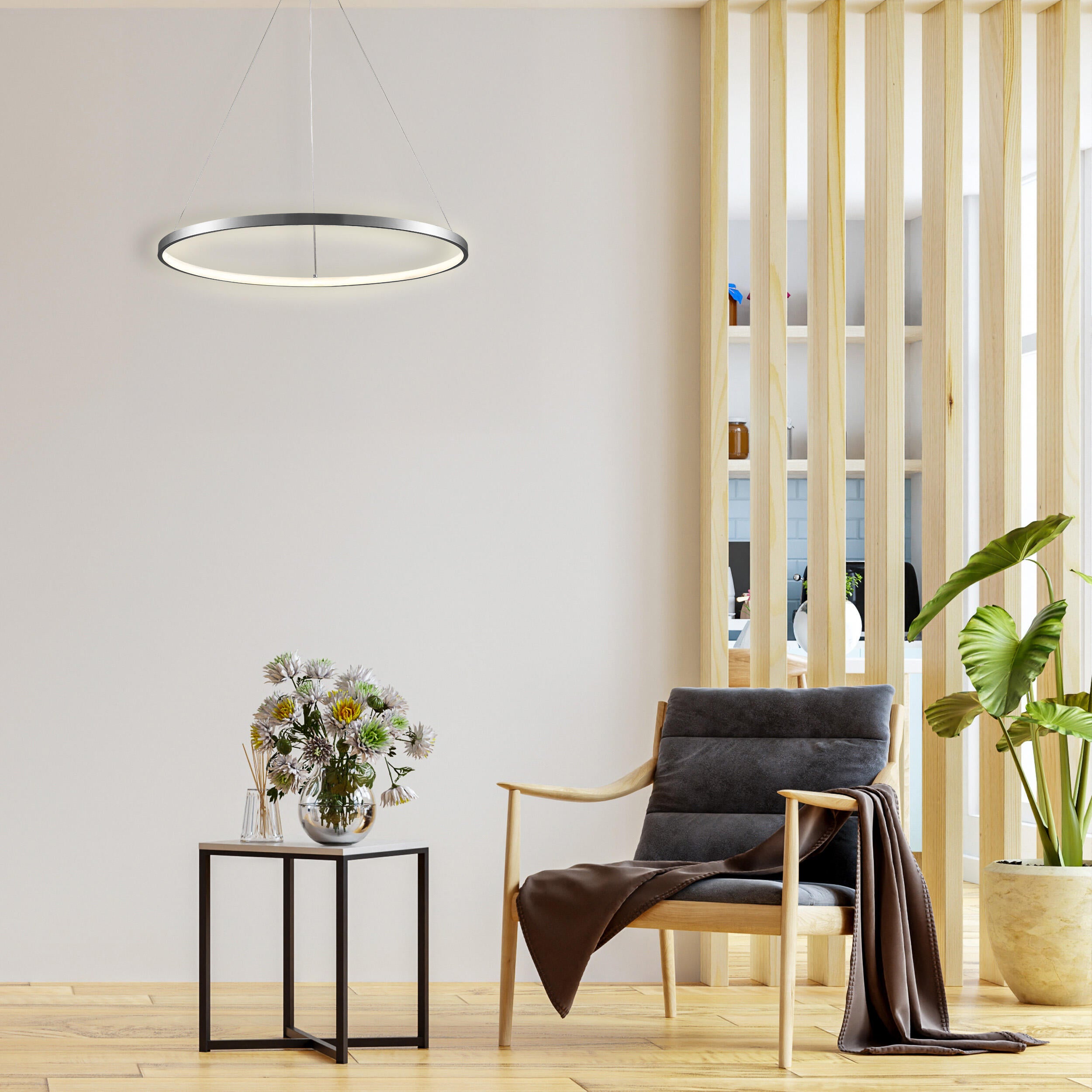 Lampa wisząca Lea 2600 lm 50 cm nikiel LED Sanico - 5