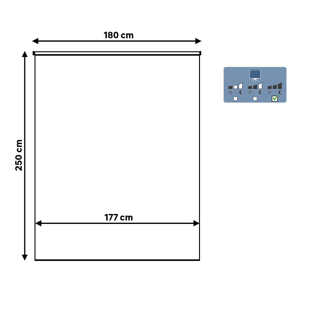 Estore de rolo blackout 180 x 250 cm solpor marfim Inspire - 8