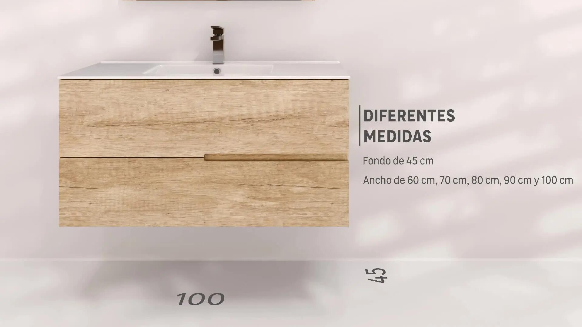 Mueble de baño Alda blanco 80x45 cm (lavabo no incluido) - 3