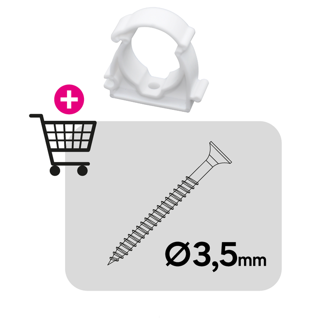 Abrazadera de fijación EQUATION Nylon ø25mm, 10 uds