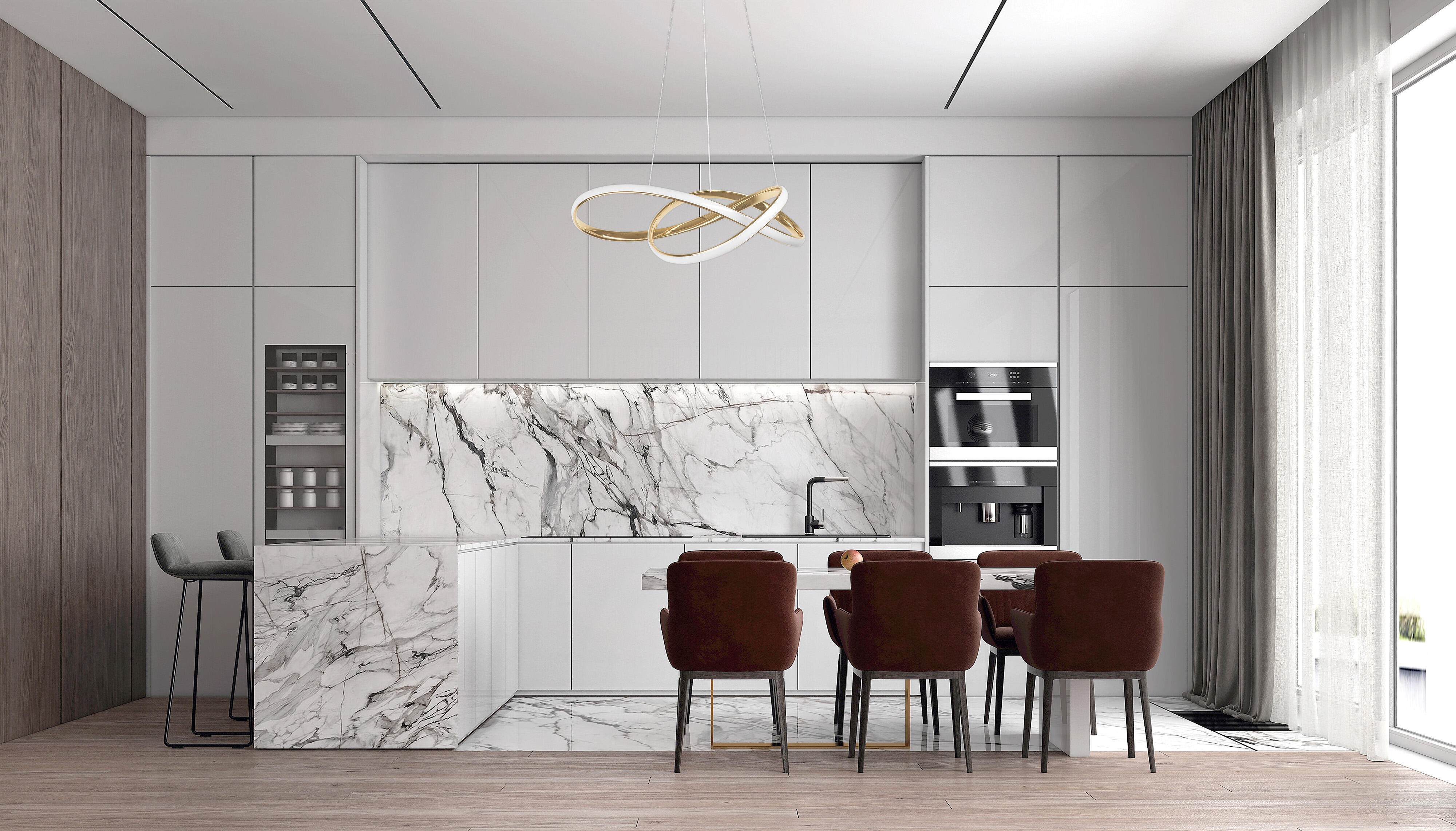 Lampa wisząca Megan 4000 LM 35W złota ACTIVEJET - 3