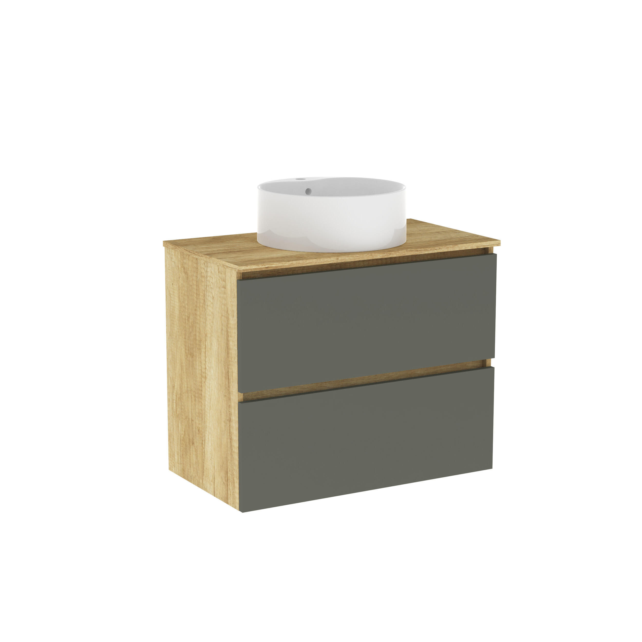 Mueble de baño con lavabo Raya gris 80x46 cm - 2