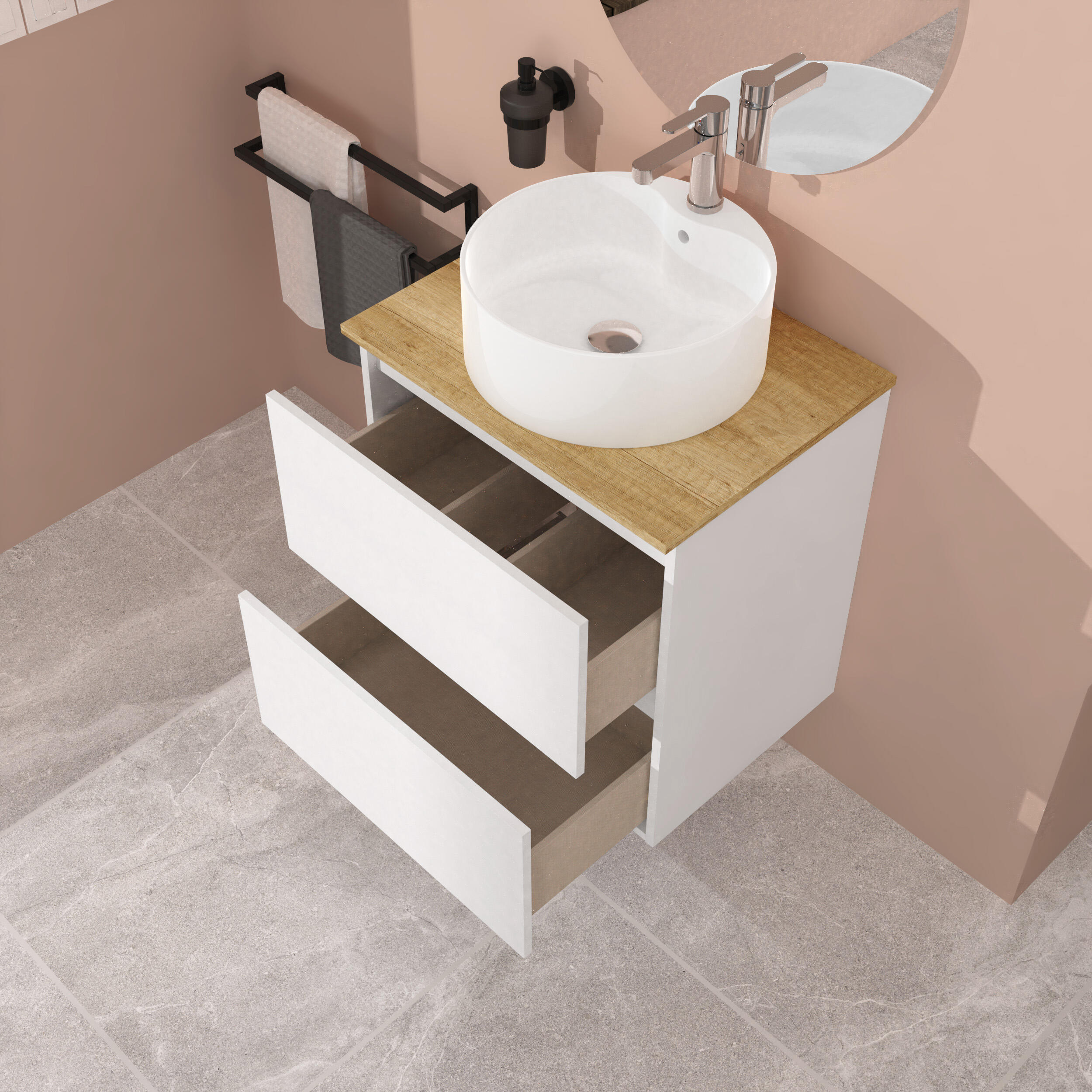 Mueble de baño con lavabo Clara blanco 60x46 cm - 5