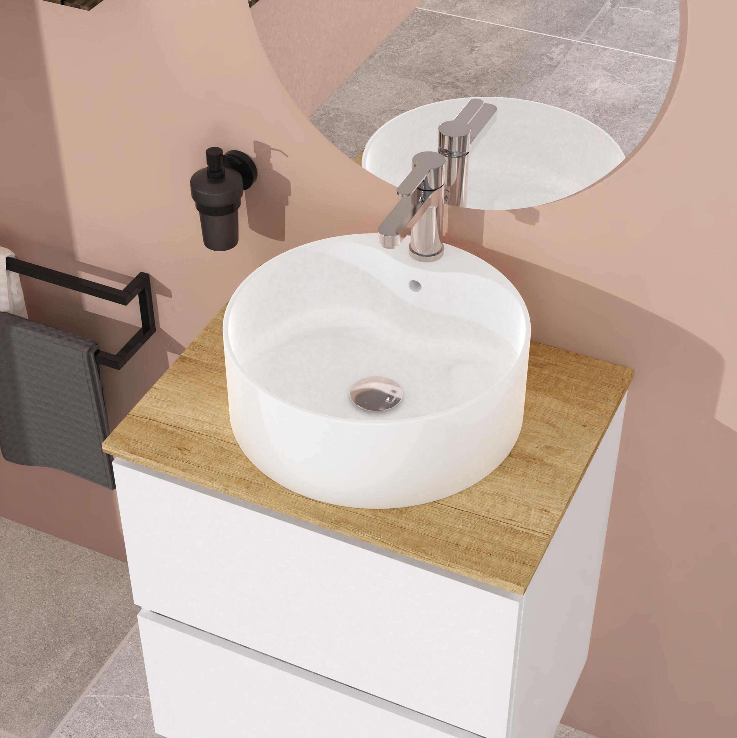Mueble de baño con lavabo Clara blanco 60x46 cm - 4