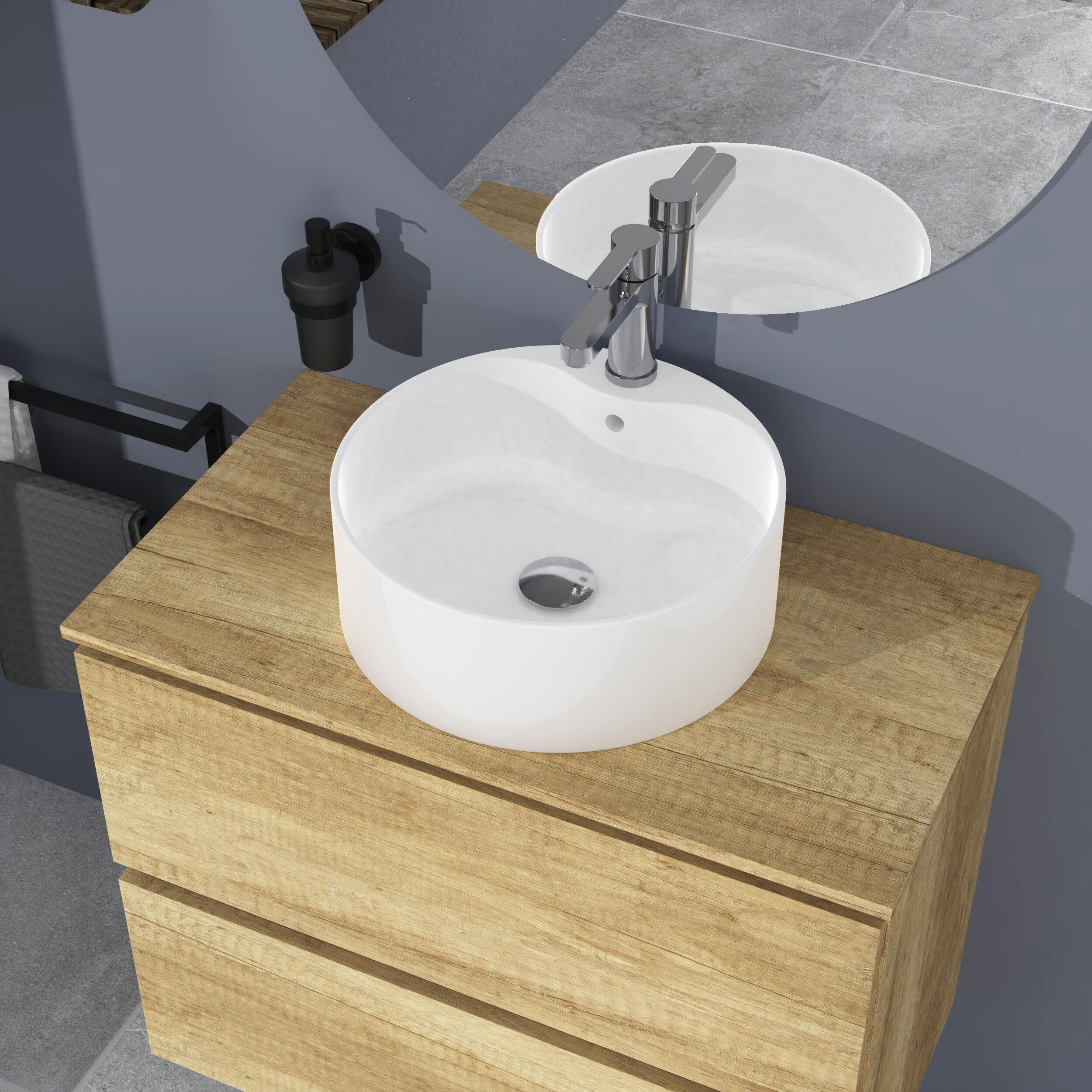Mueble de baño con lavabo Clara ROBLE 80x46 cm - 4