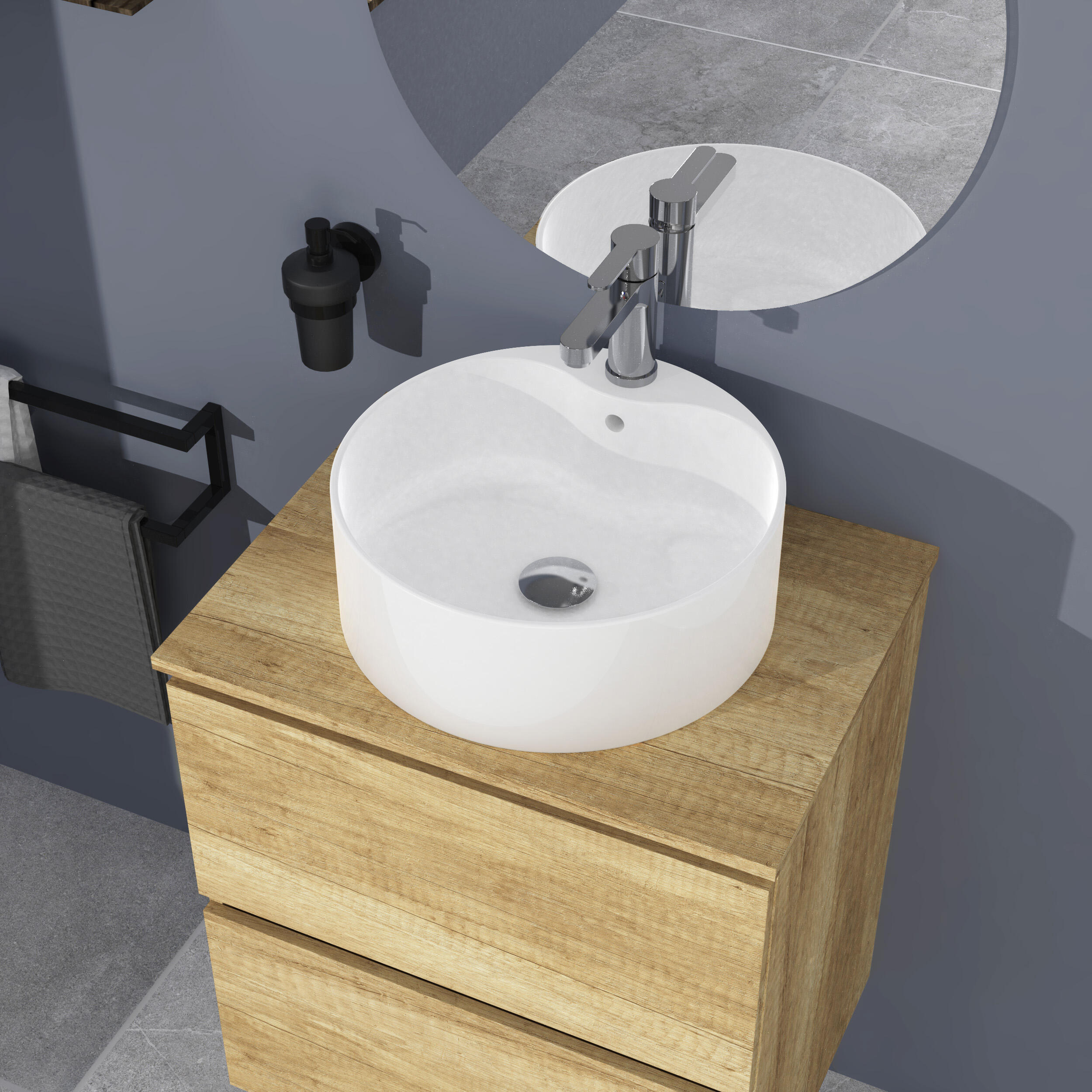 Mueble de baño con lavabo Clara roble 60x46 cm - 4