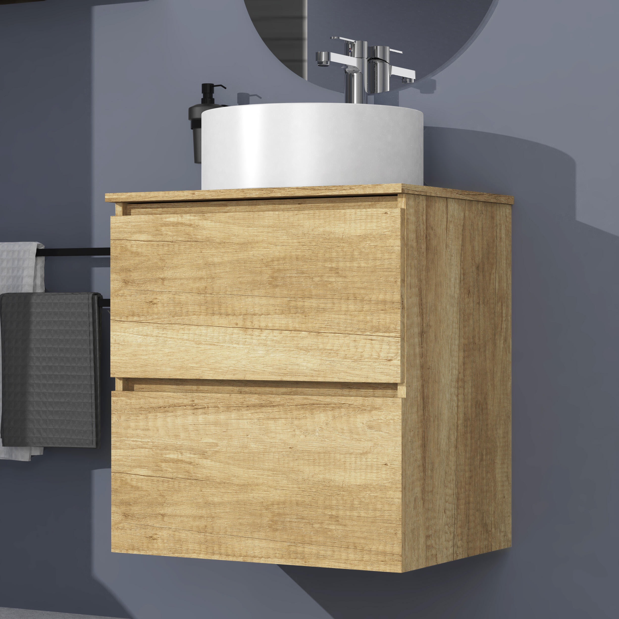 Mueble de baño con lavabo Clara roble 60x46 cm - 3