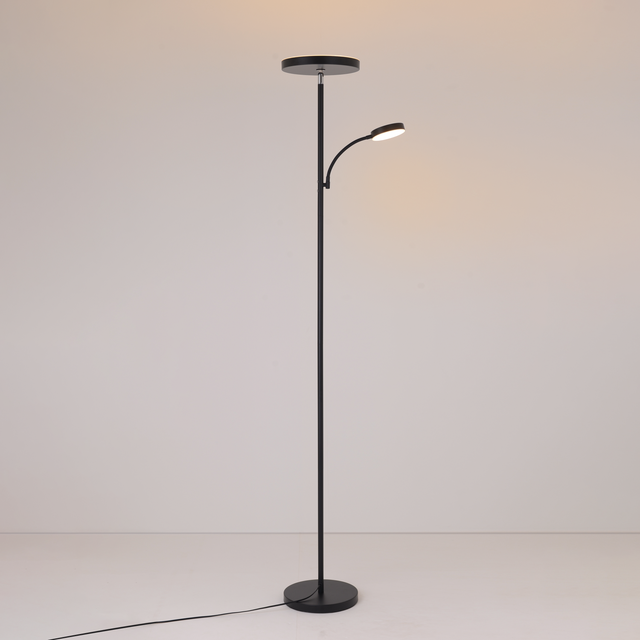 Lampa podłogowa z lampką do czytania Osana czarna LED Inspire