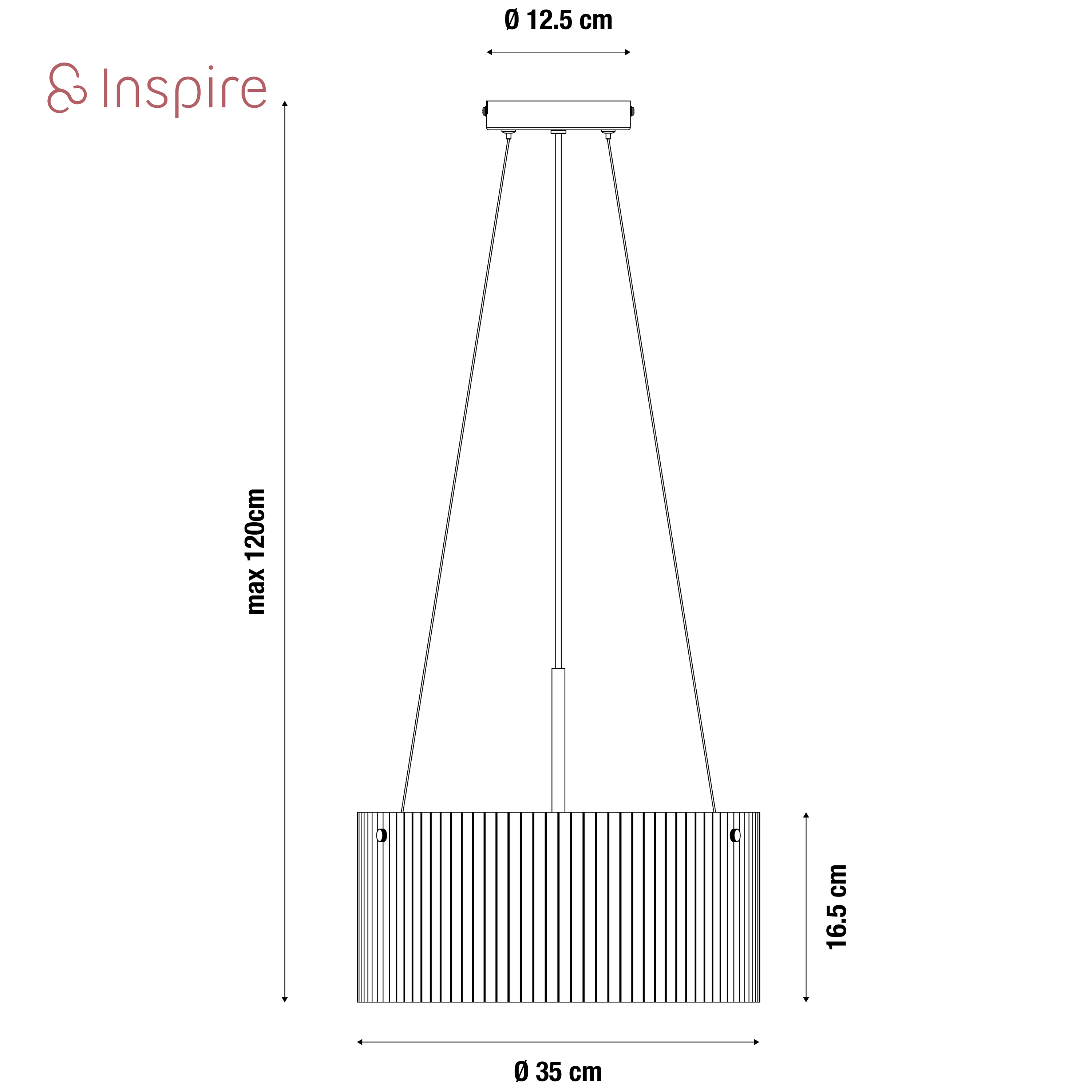 Lampa wisząca Agrippina złota 3 x E27 Inspire - 7
