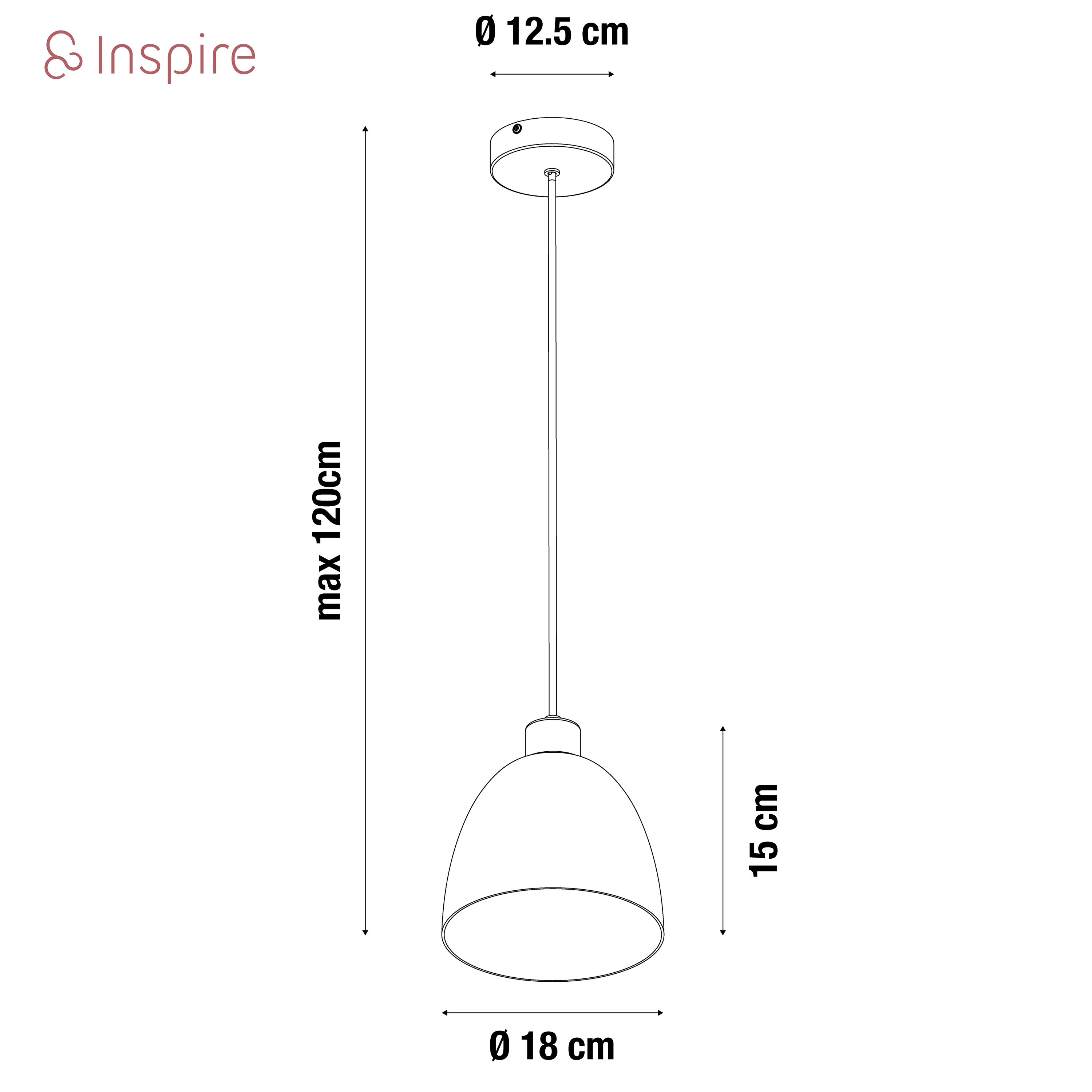 Suspension Clarence verre, Diam.18 cm INSPIRE, E27 - 7