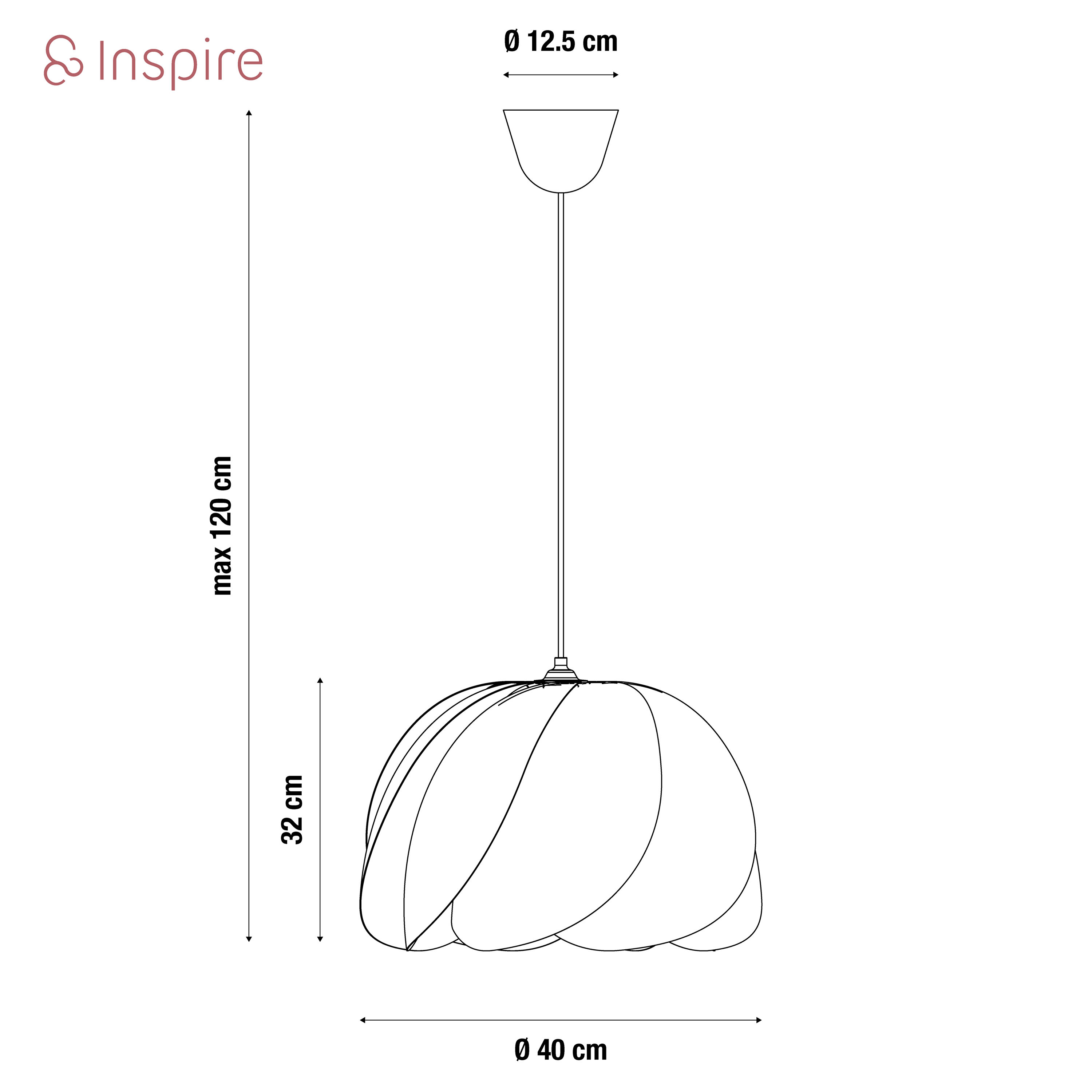 Suspension Fidji polypropylène, blanc, Diam.40 cm INSPIRE, E27 - 7