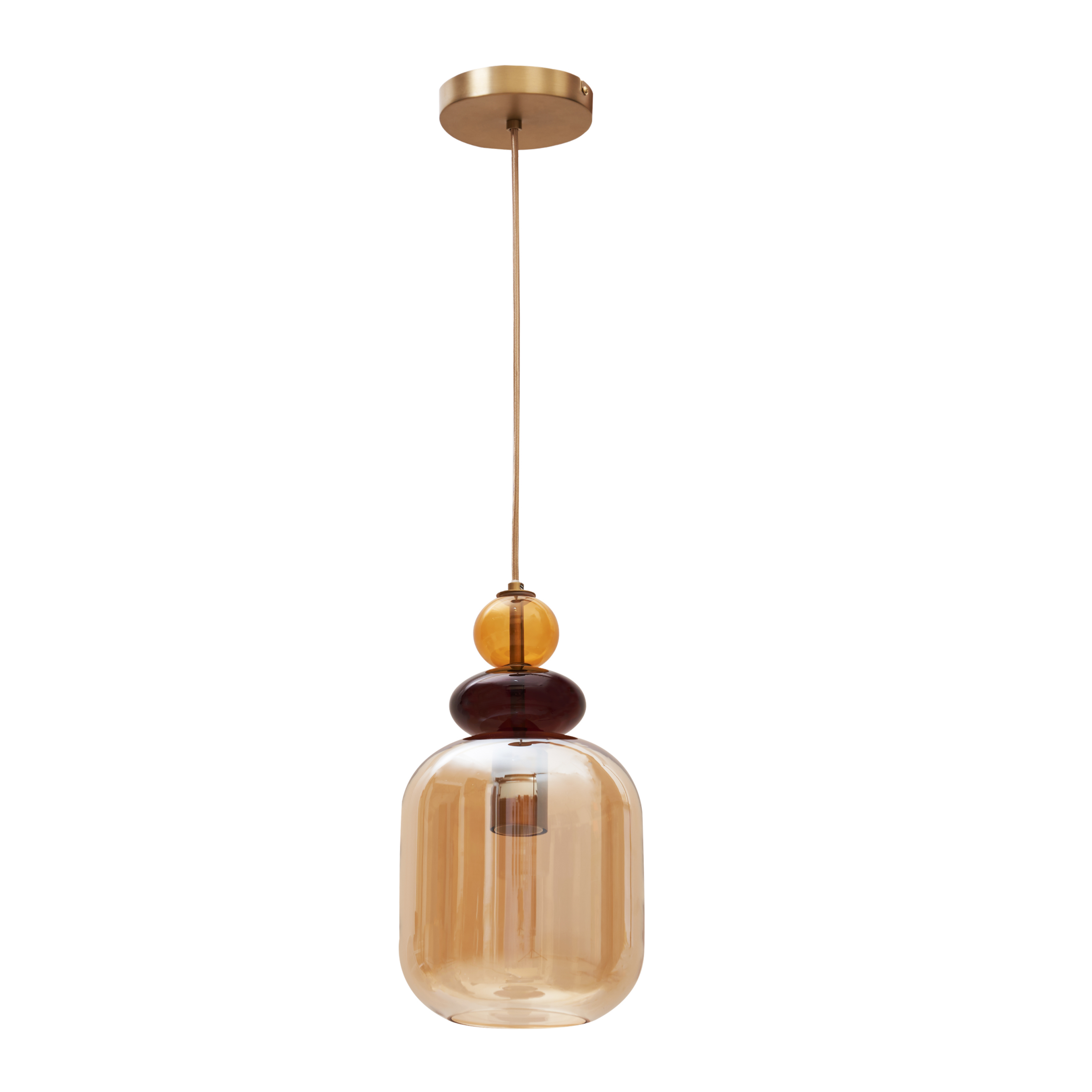 Suspension Clarissa verre, ambre, Diam.19 cm INSPIRE, E27 - 3