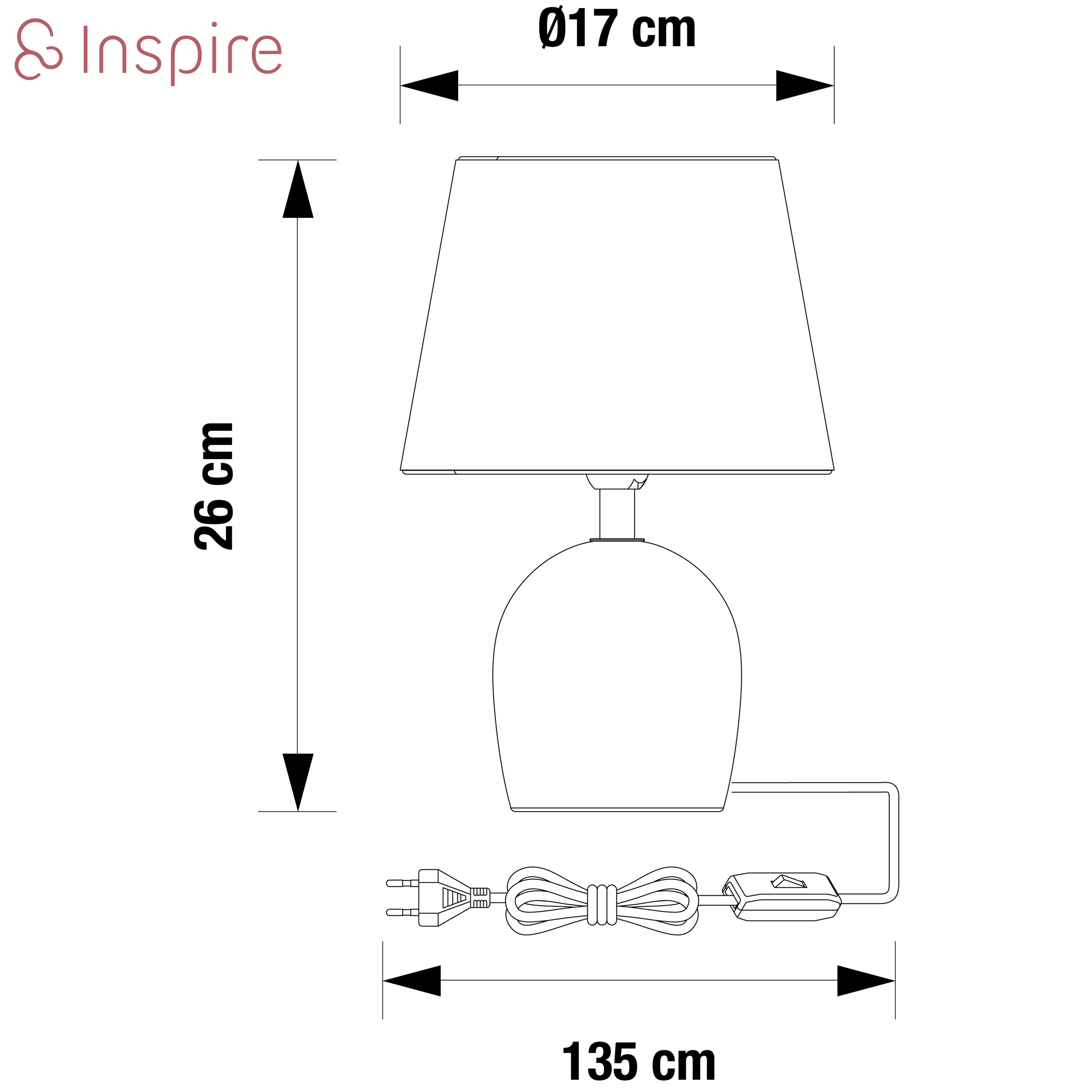 Lampka stołowa Poki E14 biała rafia Inspire - 6