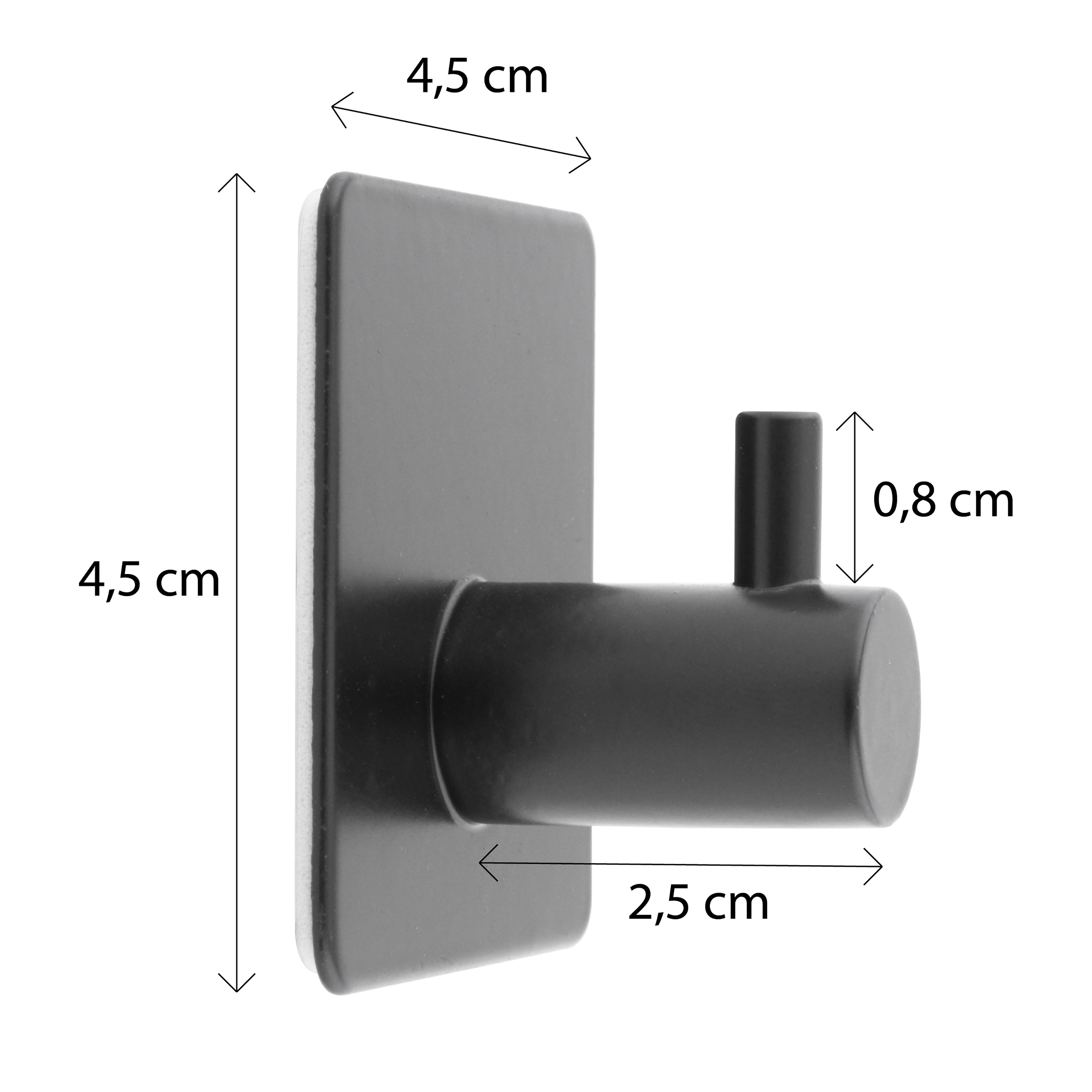 Haczyki łazienkowe samoprzylepny kwadratowy 4 szt. Yoka Home - 4