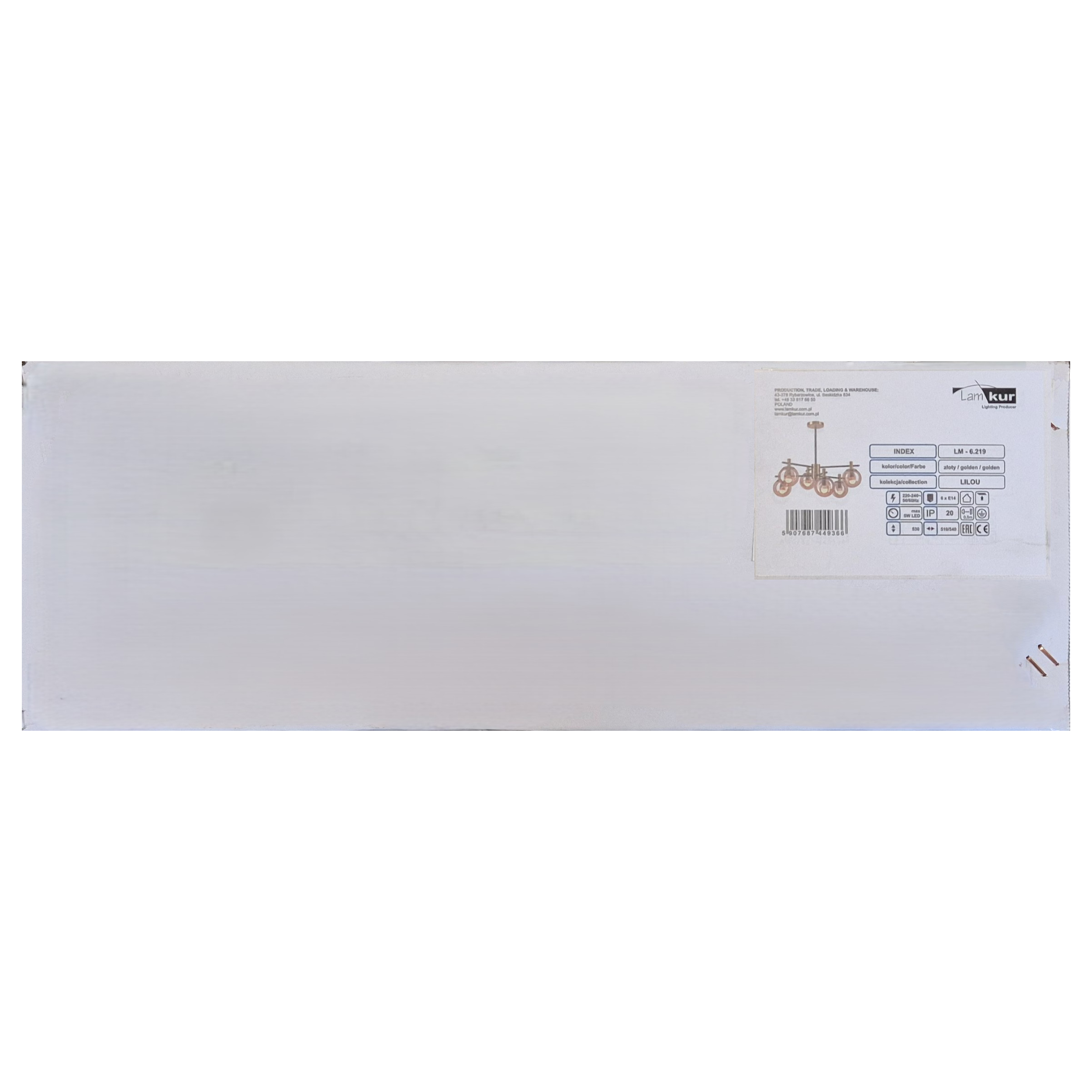 Lampa wisząca Lilou złota 6 x E14 Lamkur - 8