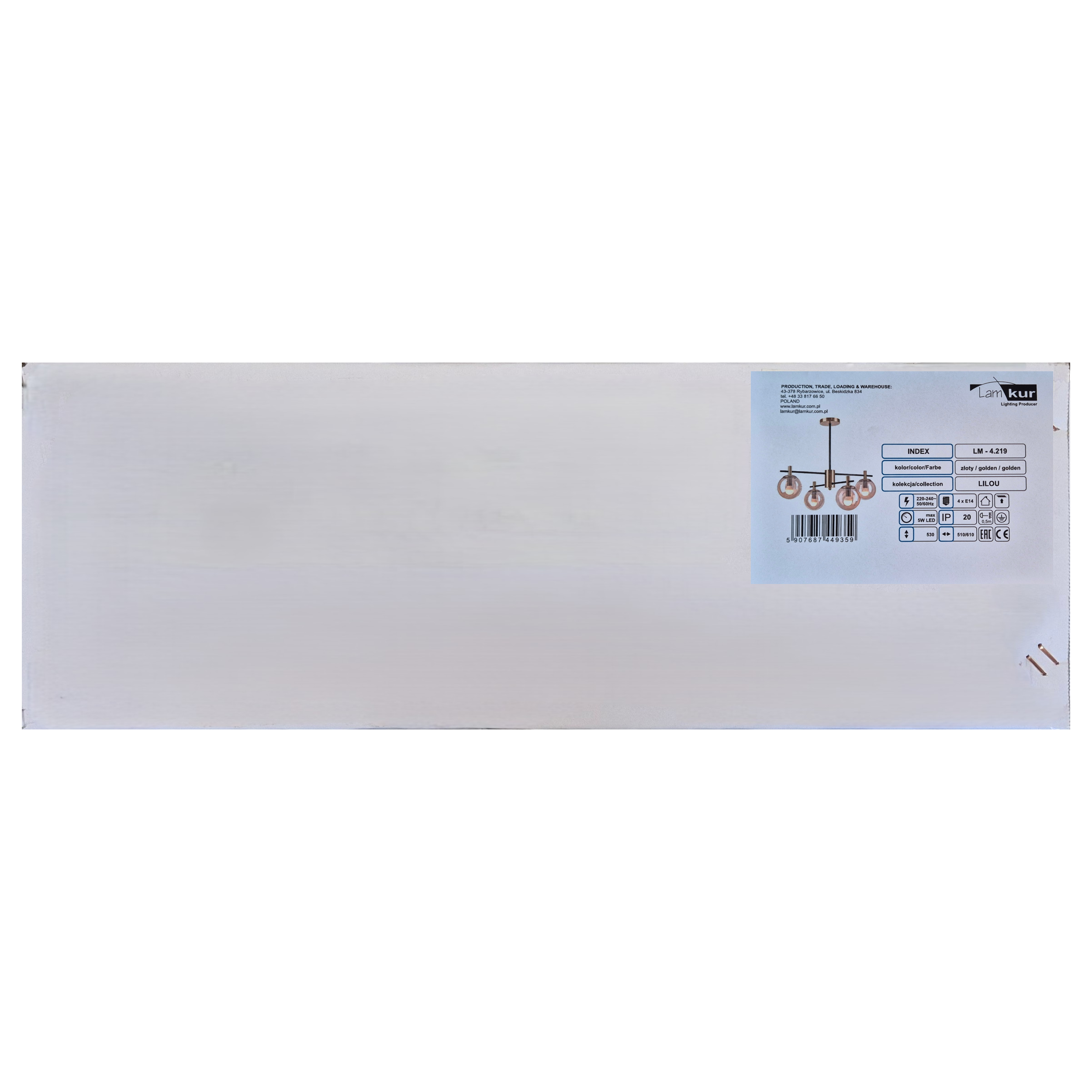 Lampa wisząca Lilou złota 4 x E14 Lamkur - 11