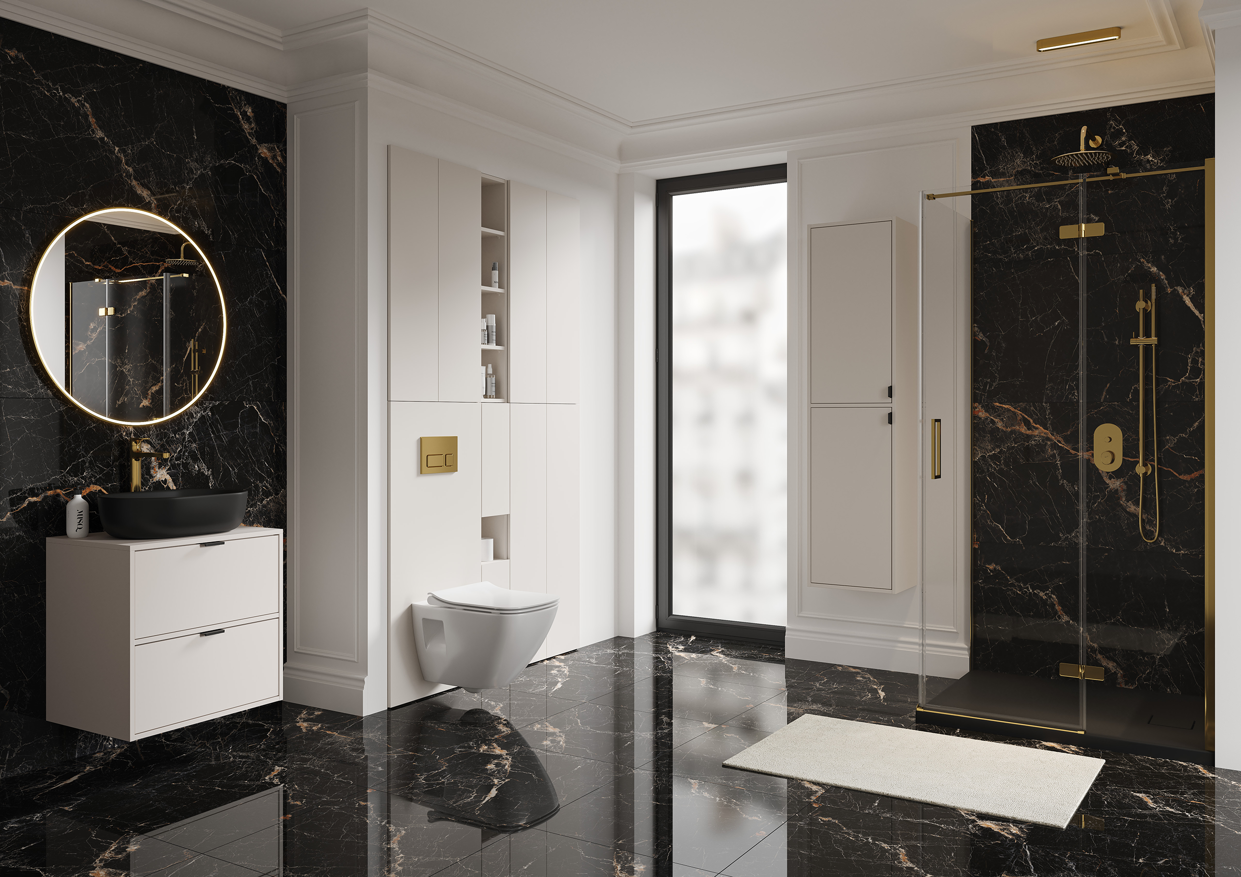 Szafka łazienkowa stojąca Atrato 20x22x120 cm kaszmir Cersanit - 5