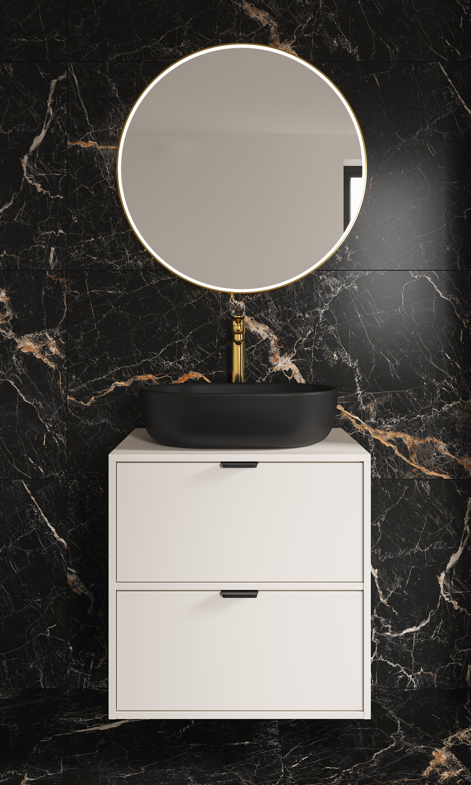 Szafka pod umywalkę wisząca Atrato 79.4x44.8x60.5 cm kaszmir Cersanit - 5
