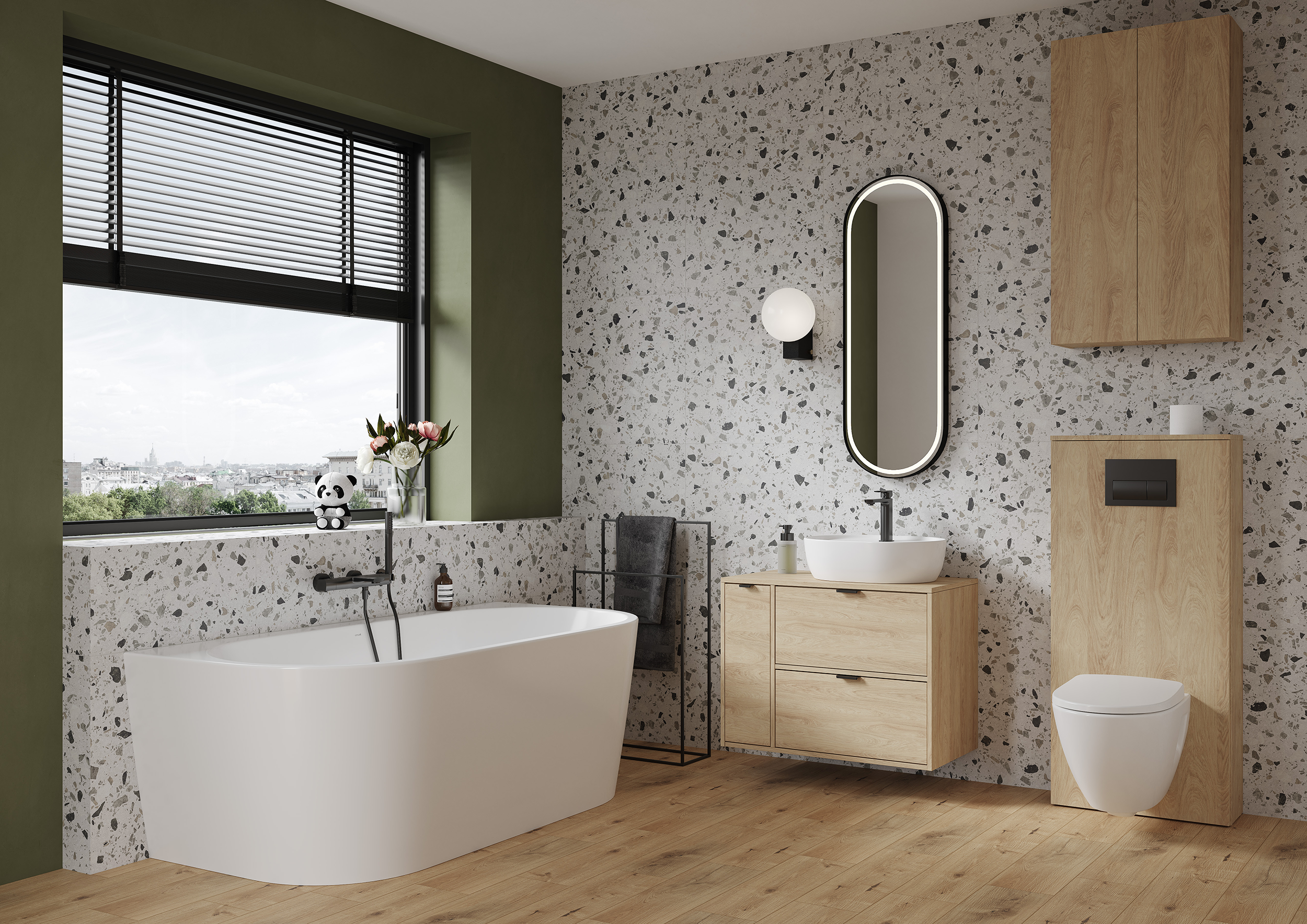 Szafka pod umywalkę wisząca Atrato 59.4x44.8x60.5 cm brązowa dąb Cersanit - 9