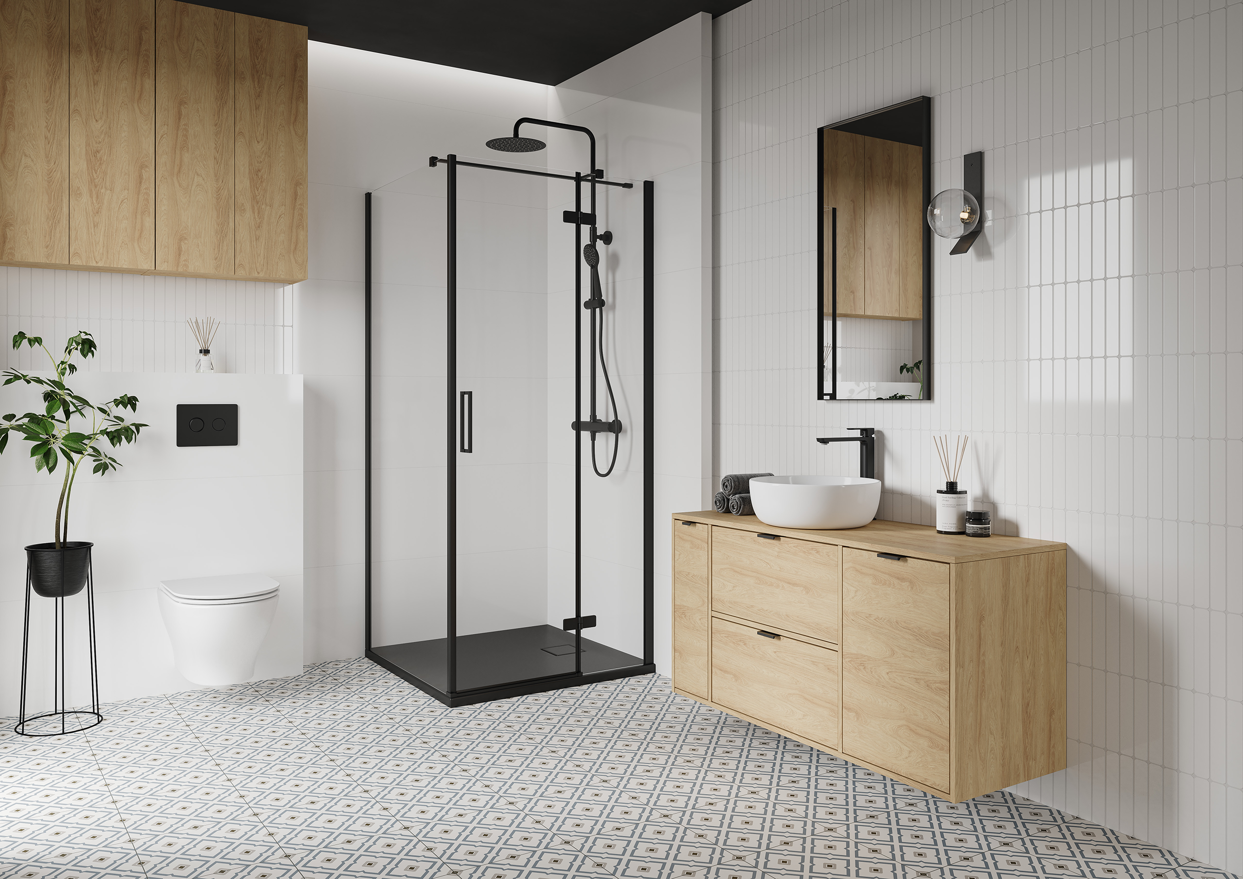 Szafka pod umywalkę wisząca Atrato 59.4x44.8x60.5 cm brązowa dąb Cersanit - 7