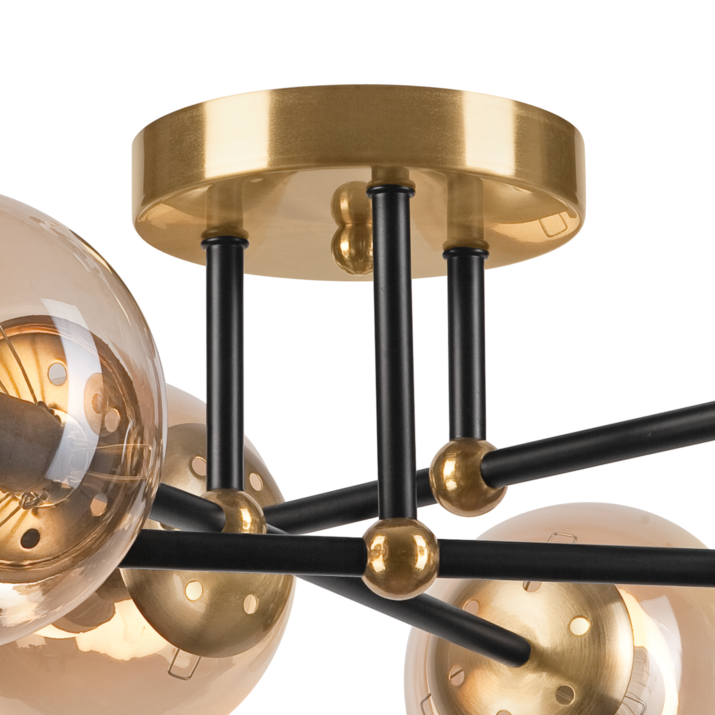 Lampa sufitowa Malena czarna 6 x E14 Lamkur - 6