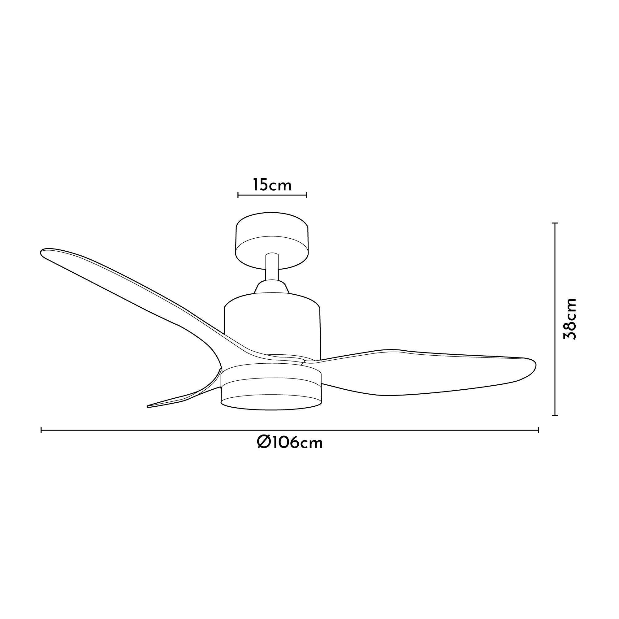 Ventilador de techo con luz silencioso DC Arte Confort Maui blanco 106 cm - 7