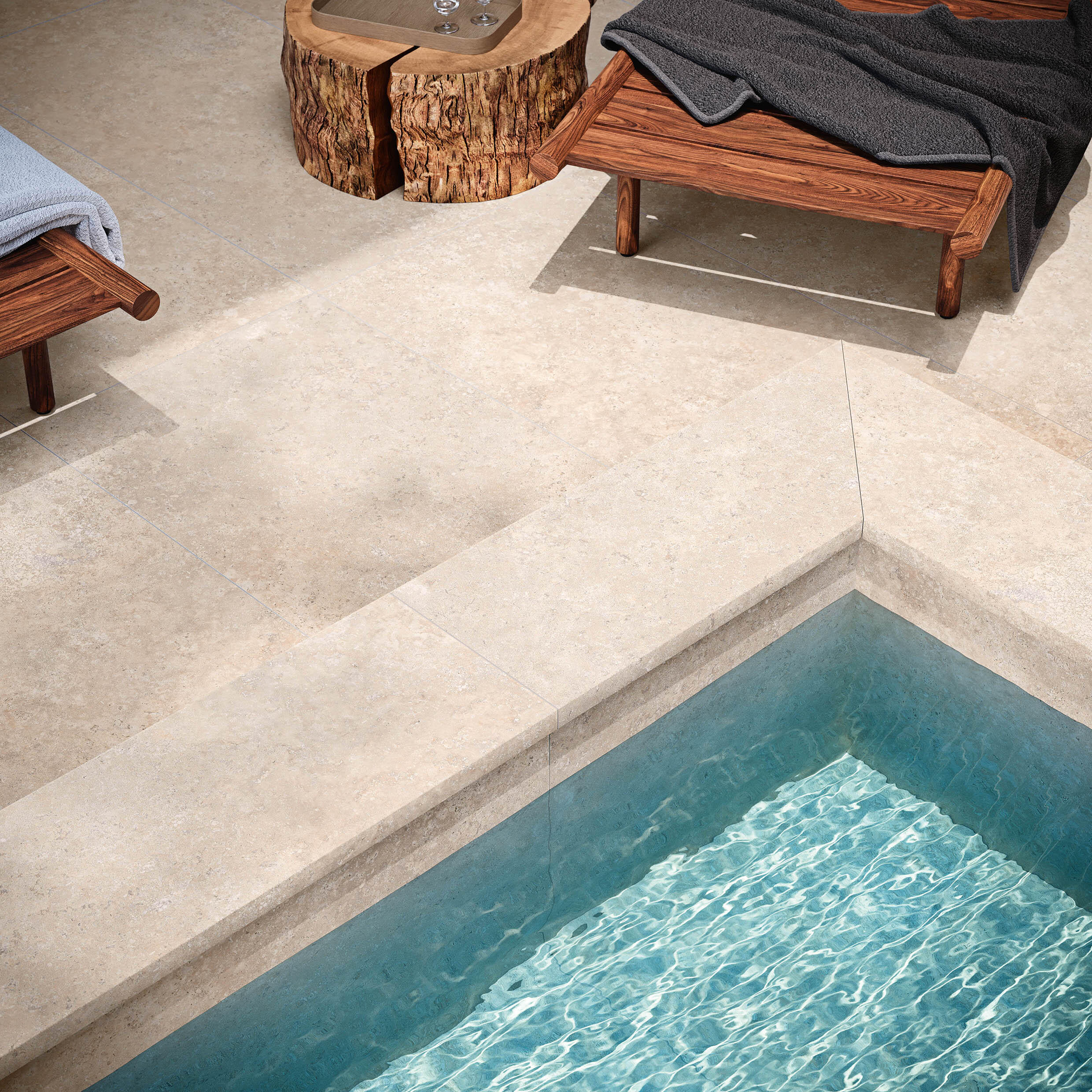 Azulejo piscina loza Aura efecto travertino crema 30x60 cm C3 CERAMICA MAYOR - 6