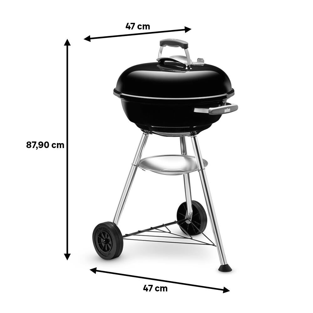 Barbecue a carvão WEBER COMPACT KETTLE 47CM PRETO - 9