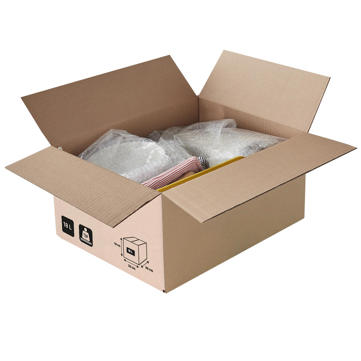 Scatola da imballaggio avana 1 onda L 36 x H 18 x P 28 cm - 4