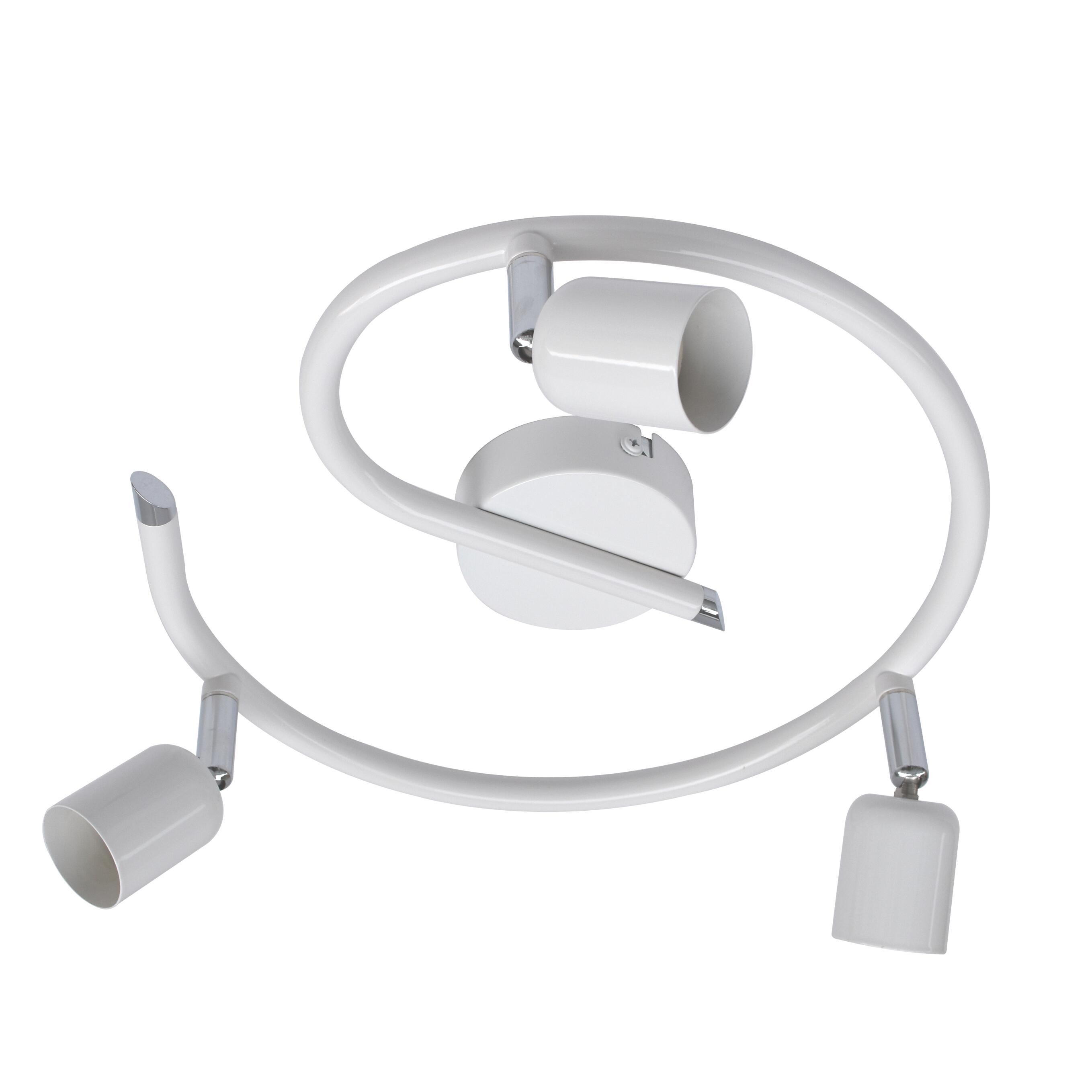 Faretto decorativo senza fonte luminosa BASIC NEW SPIRAL 3 BIANCO in ferro GU10 50W  3 luci - 2