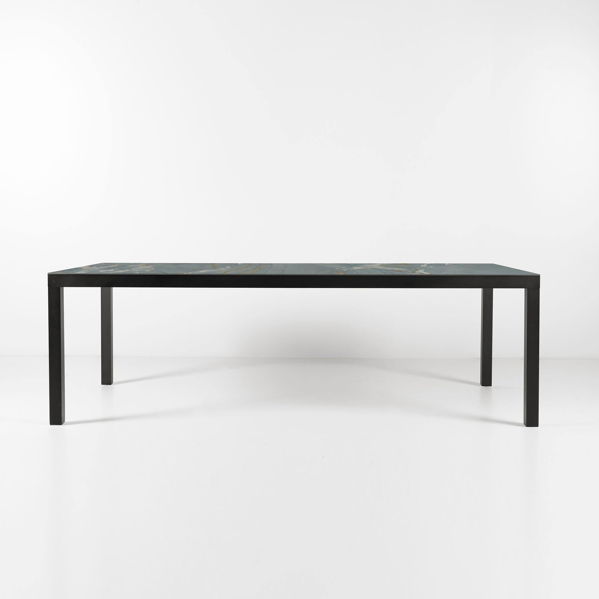 mesa de aluminio y ceramica xxl mikonos antracita magma de 120x74x260 cm